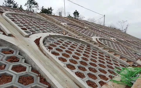 预制块拱形护坡拱形骨架护坡施工工艺混凝土网格驳 拱形骨架护坡模具