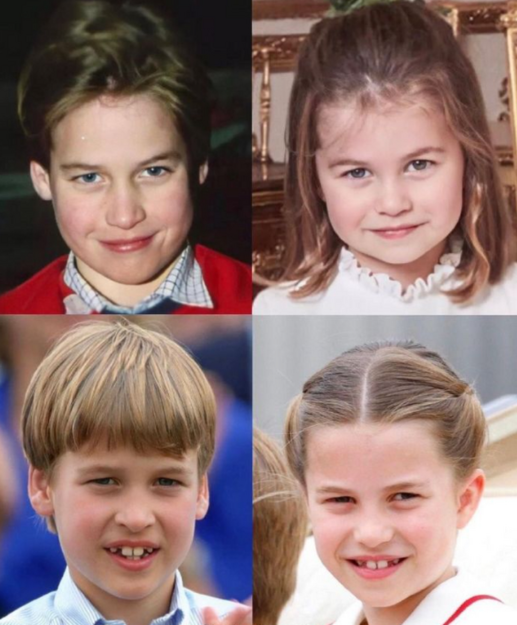 威廉王子非亲生,夏洛特公主和老爹小时候长得还真像,间接辟谣.