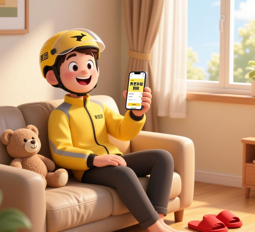 美团宣布养老保险补贴全国落地,消息传来,我第一时间登录小程序查明细