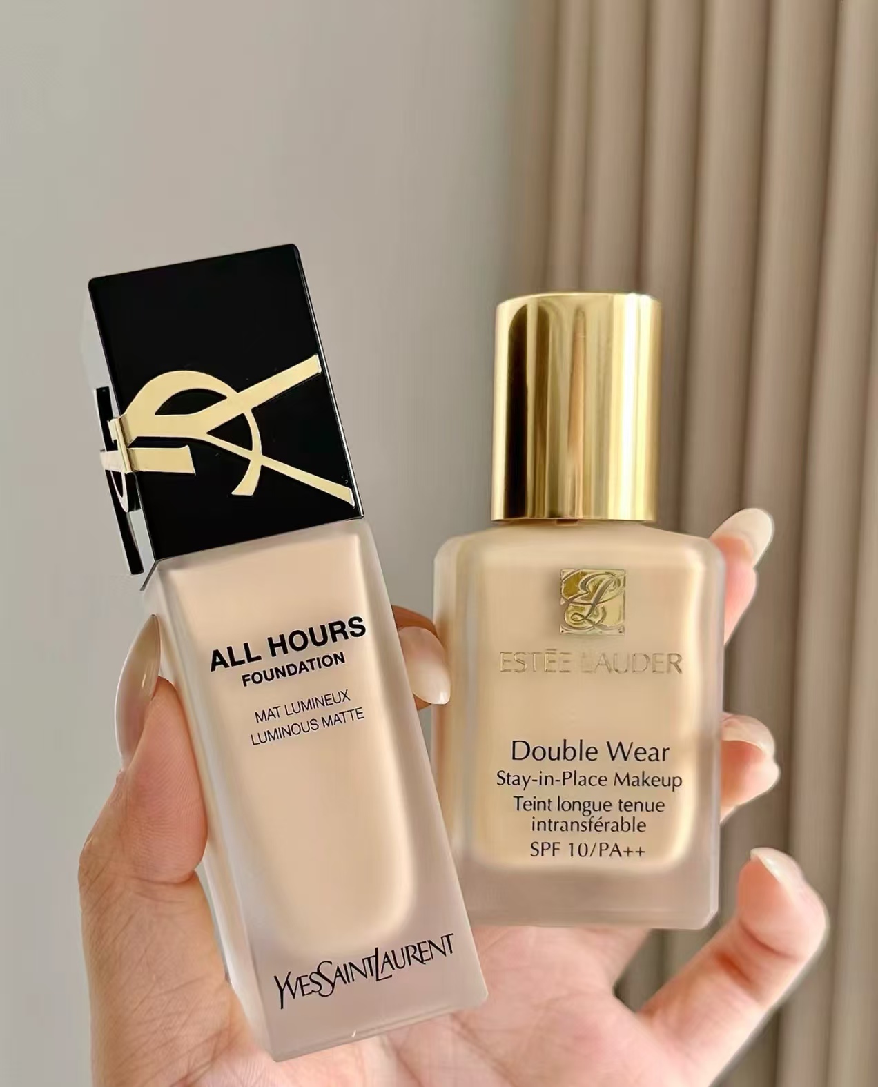 今天就来深度对比两款热门持妆粉底液雅诗兰黛 dw 与 ysl 恒久