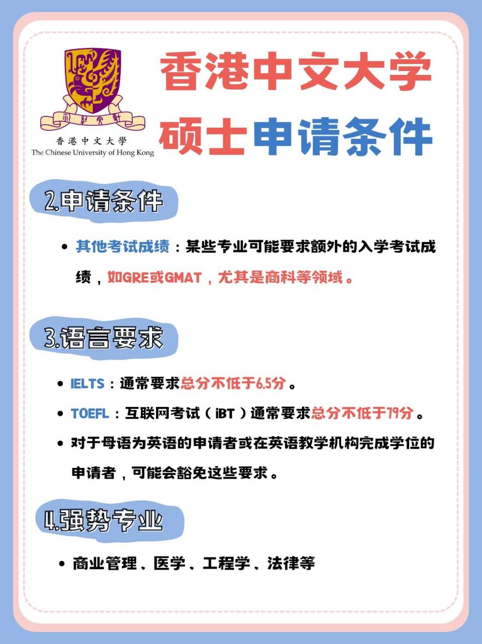 一篇文章看懂香港中文大学硕士申请条件!