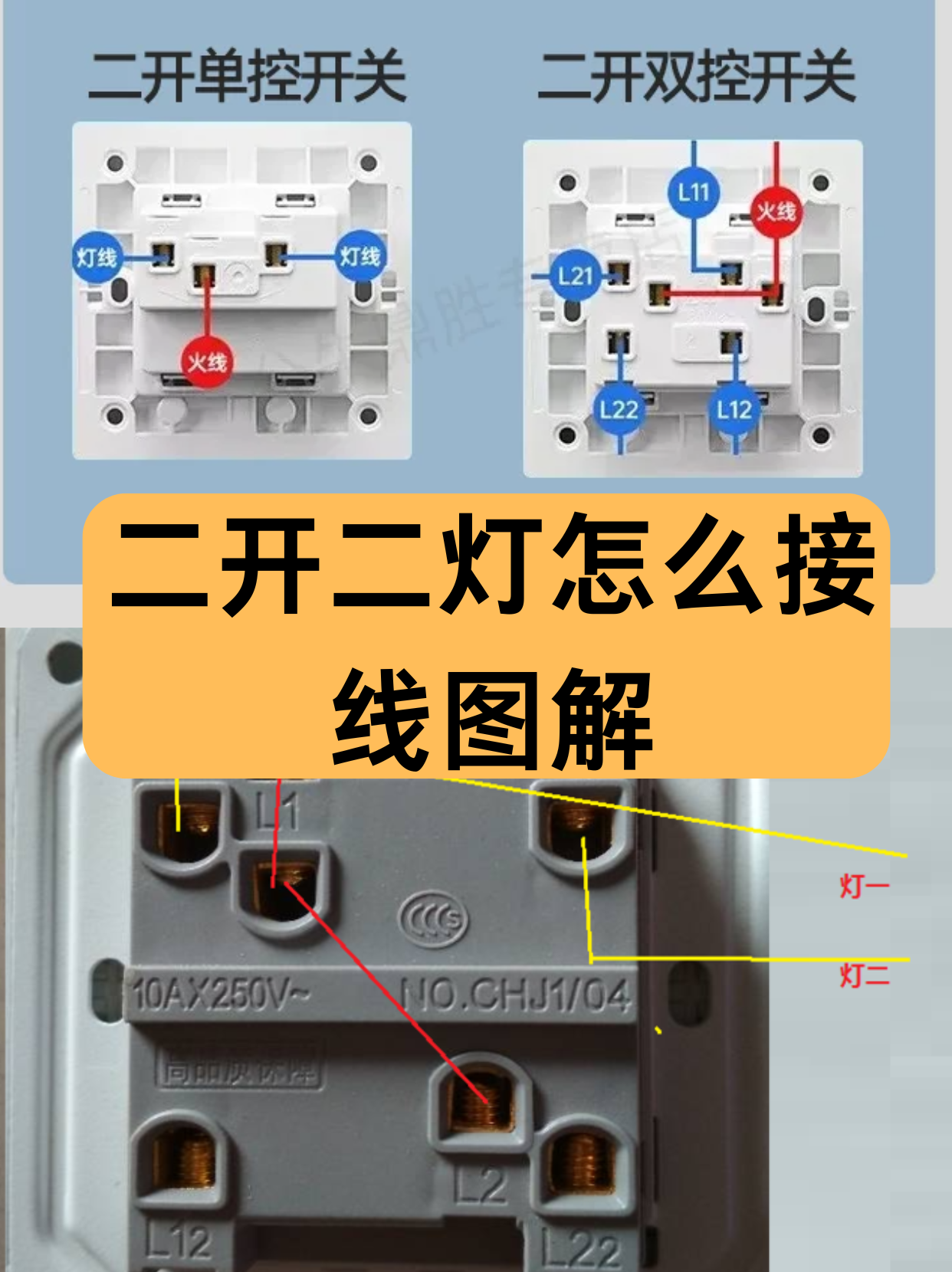 两开两控安装示意图图片