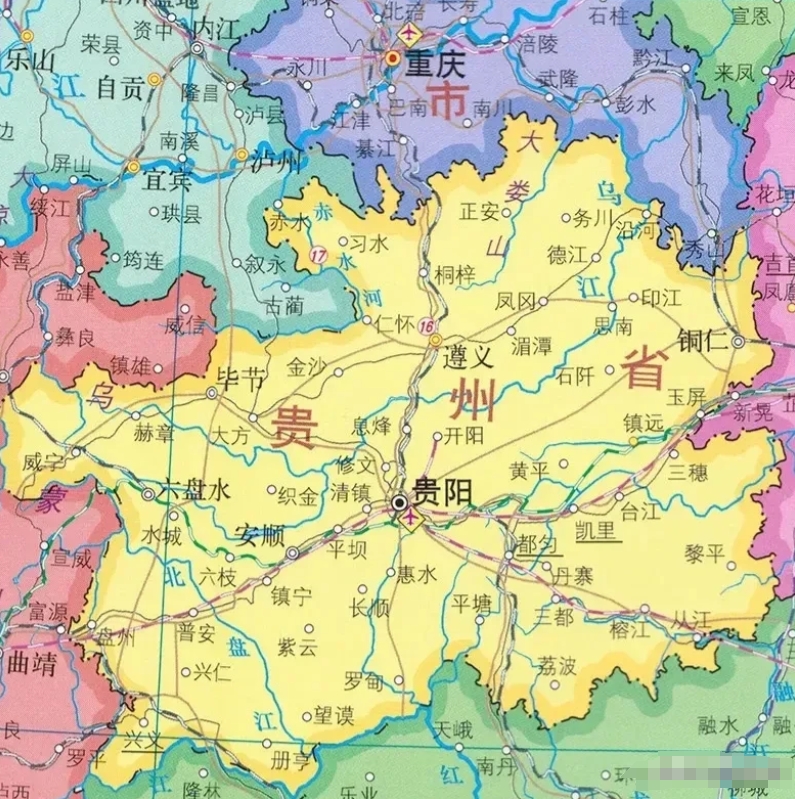 贵州的地理位置贵阳属于哪个省贵州在地图上的位置贵阳在地图上的位置