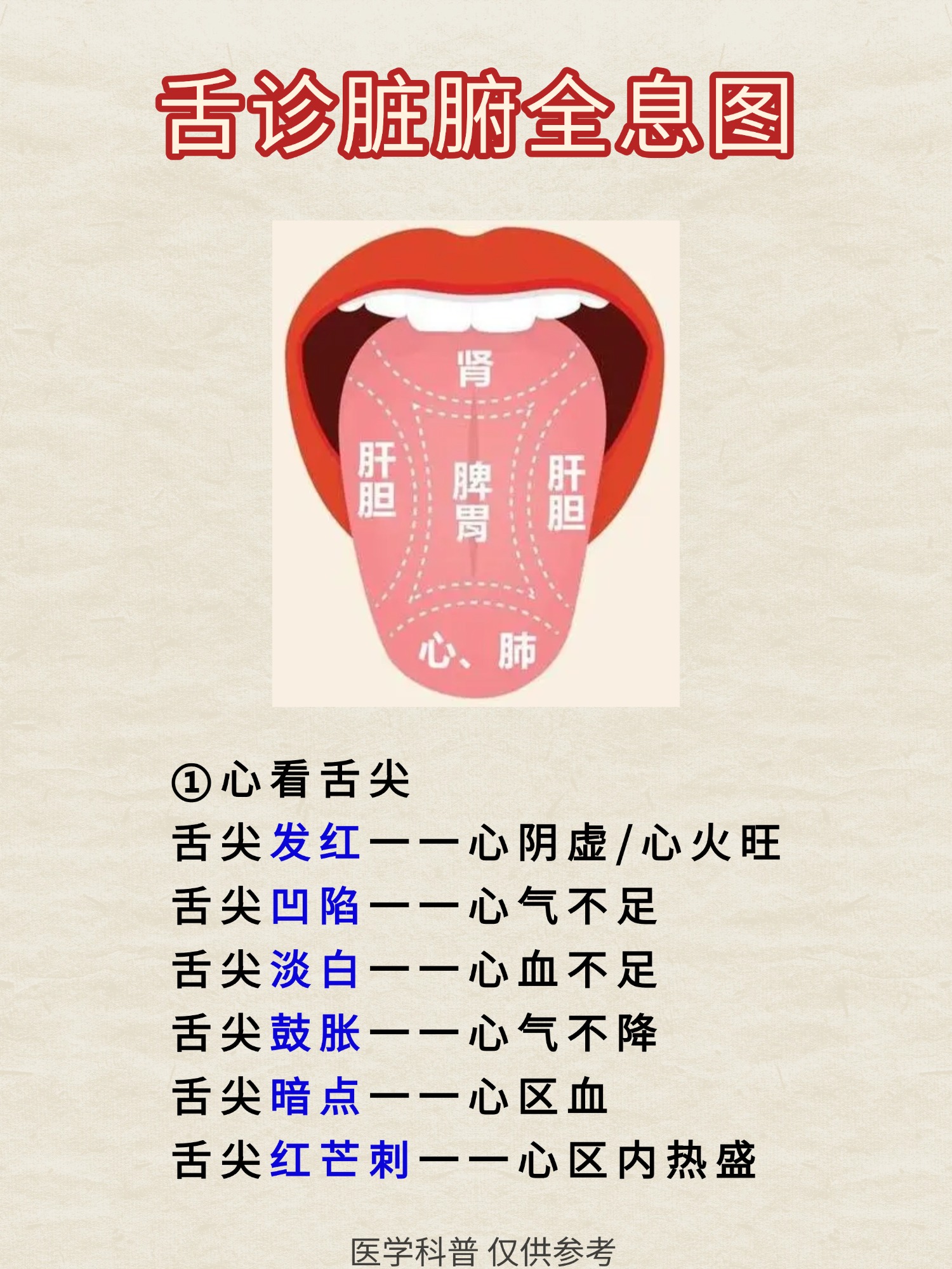 舌诊脏腑全息图