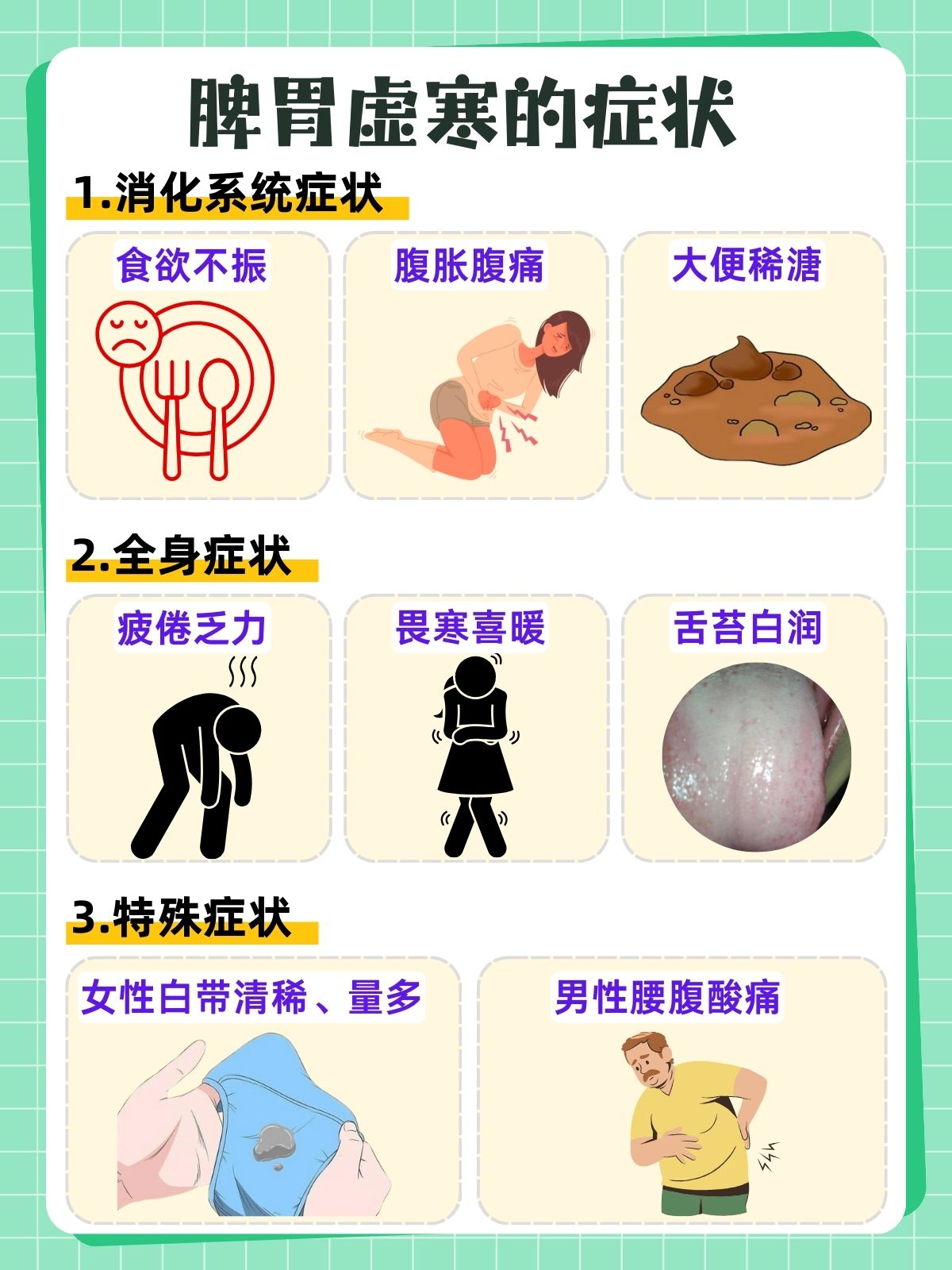 脾胃虚寒,指的是脾和胃的阳气虚衰,阴寒内生所表现的症候