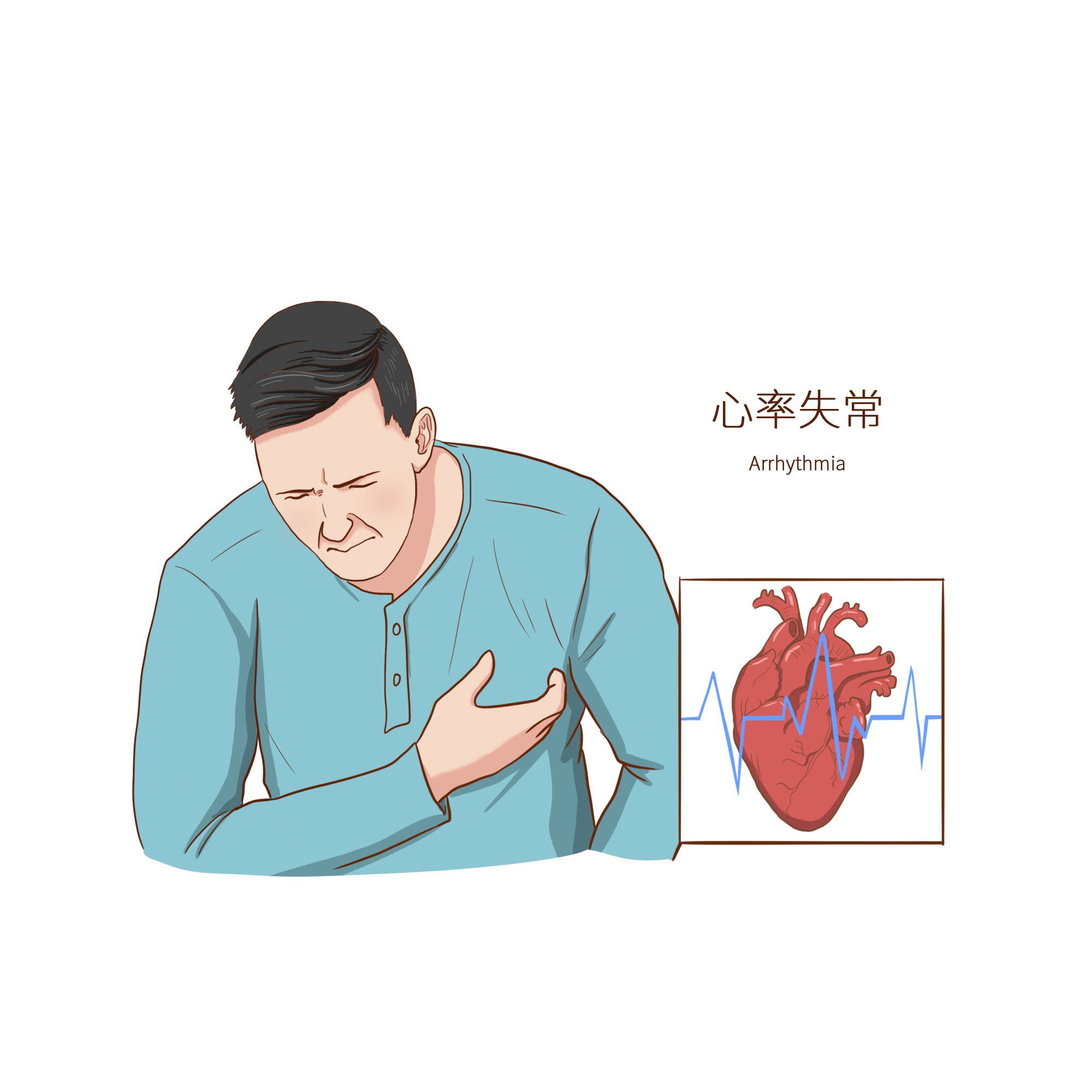 表现得像胃痛或烧心心脏疼心脏不舒服心脏痛心脏病卡通心脏瓣膜病心脏