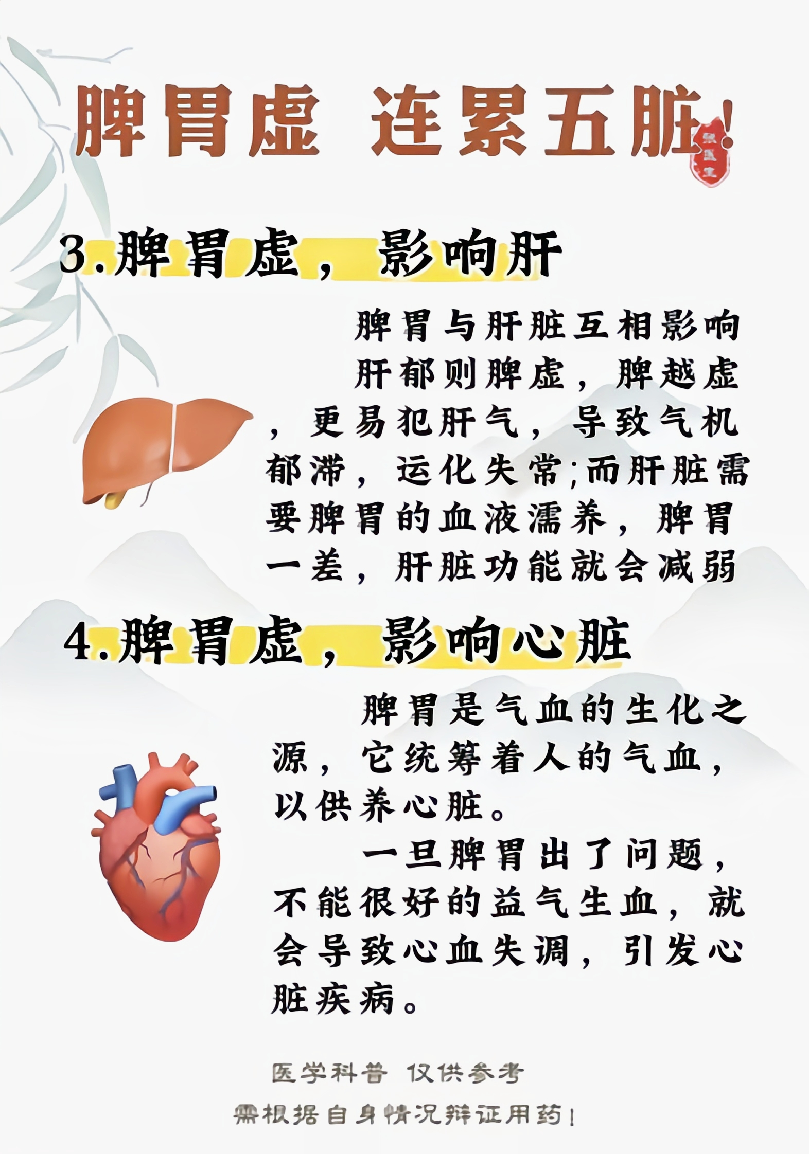 所以脾一旦出了问题,其它脏腑就会接连受到波及