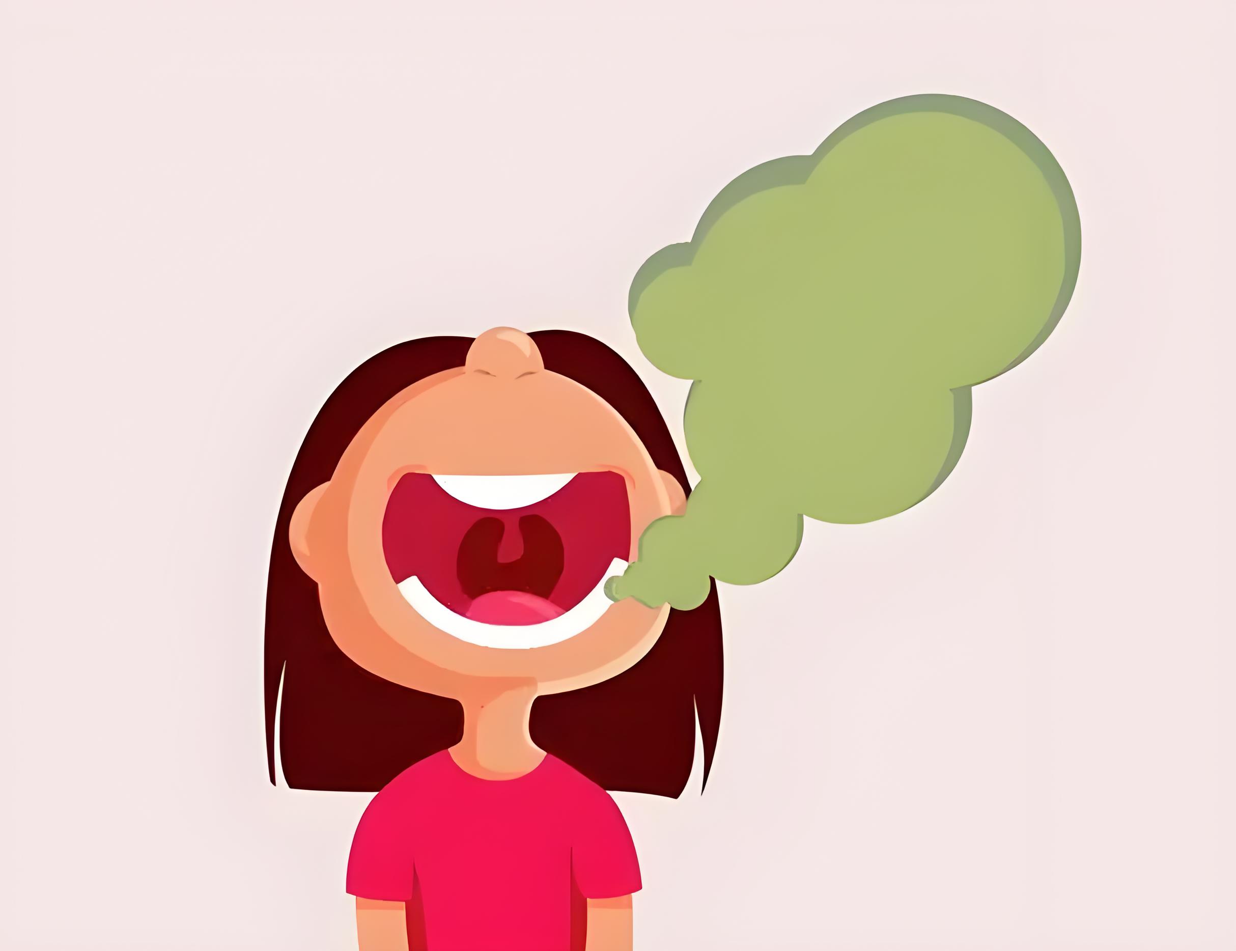 适用于湿热下湿气重臭卡通口臭,脚病,口角炎口气难闻臭味卡通图片素材