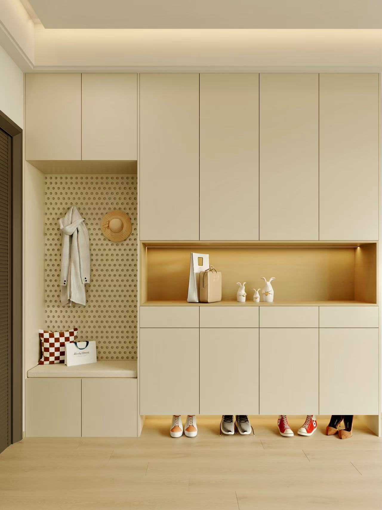 谁还做传统鞋柜?半开放玄关柜才是yyds!
