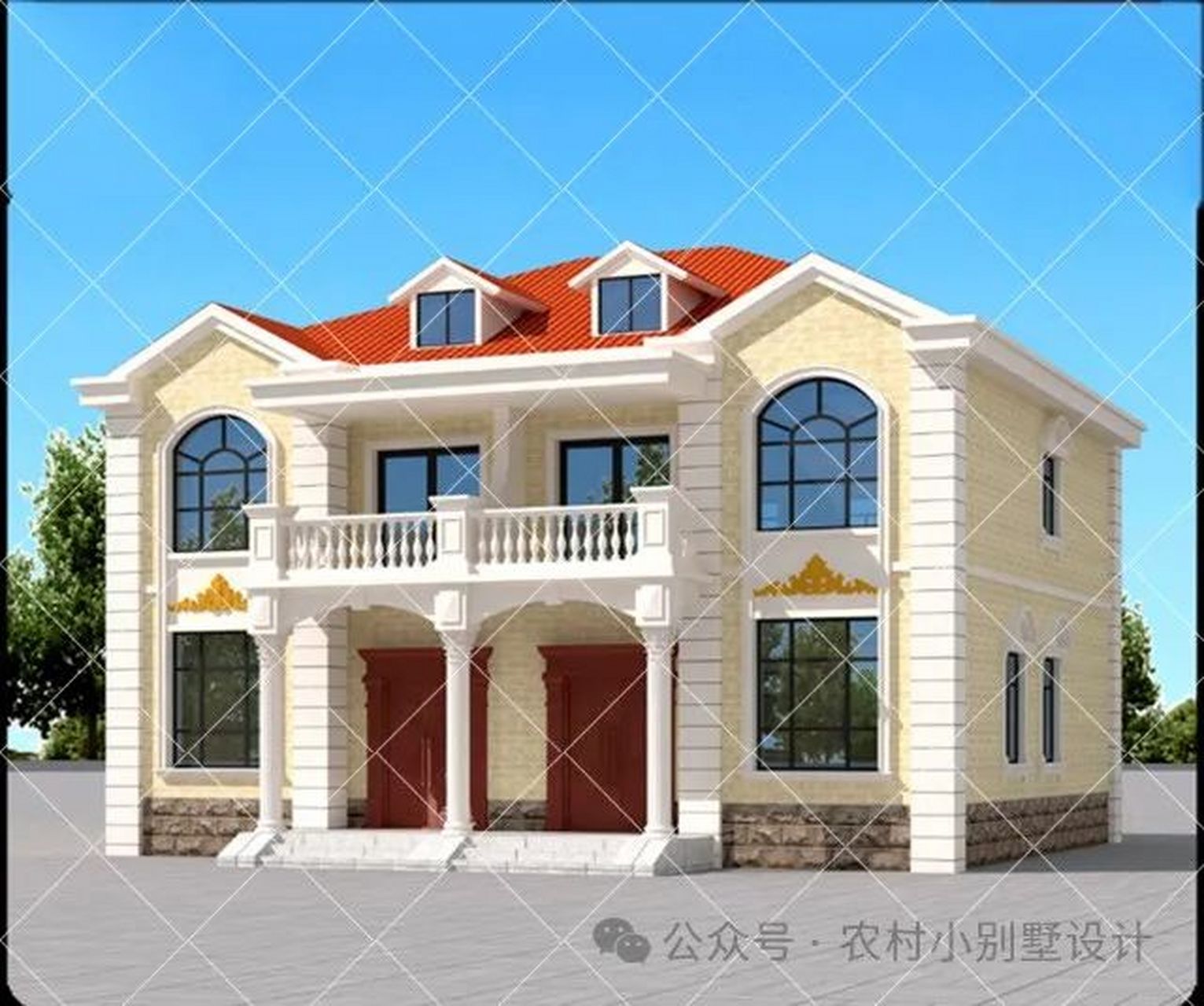 简约大气的二层双拼别墅,家有俩兄弟合建的首选,千万别错过 村建房家