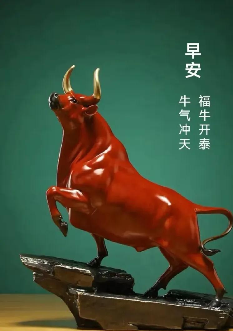 清晨祝福 牛气冲天图 早安日签美图 晨语祝福美图 正能量早安图