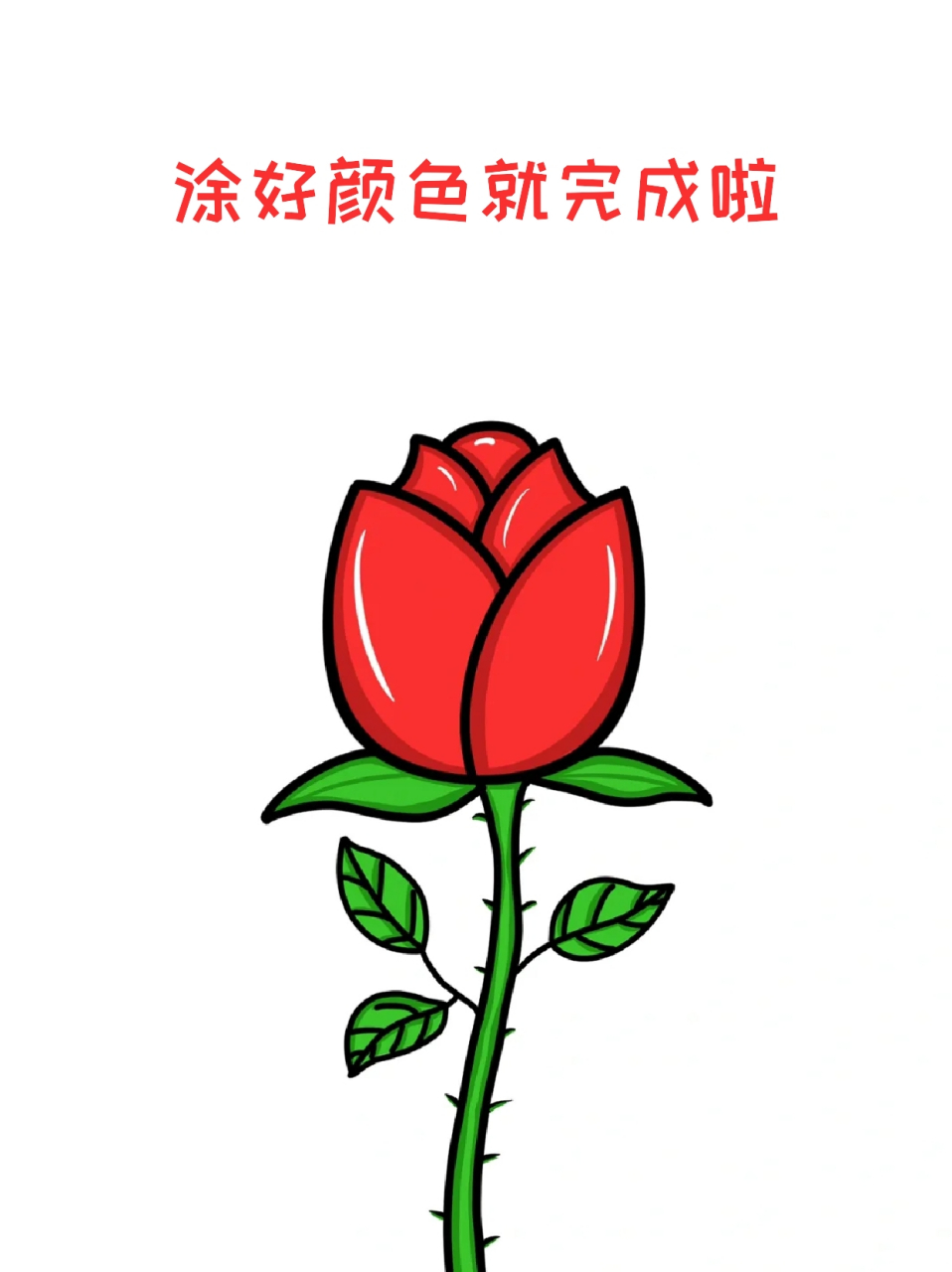 玫瑰花马克笔简笔画图片