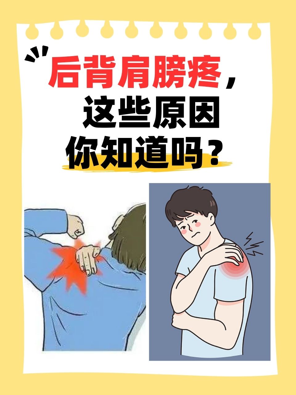 下面,我们就来科普一下后背肩膀疼痛的常见原因