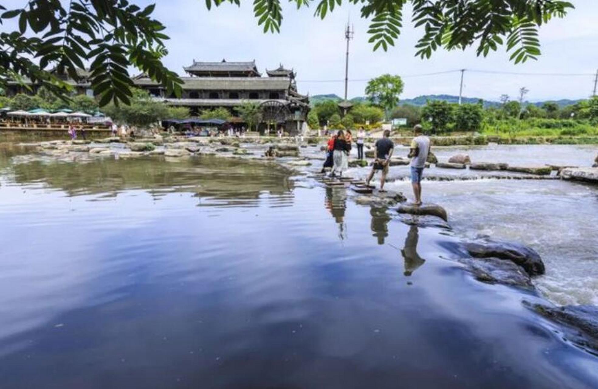 邛崃平乐古镇漂流,全程约4.