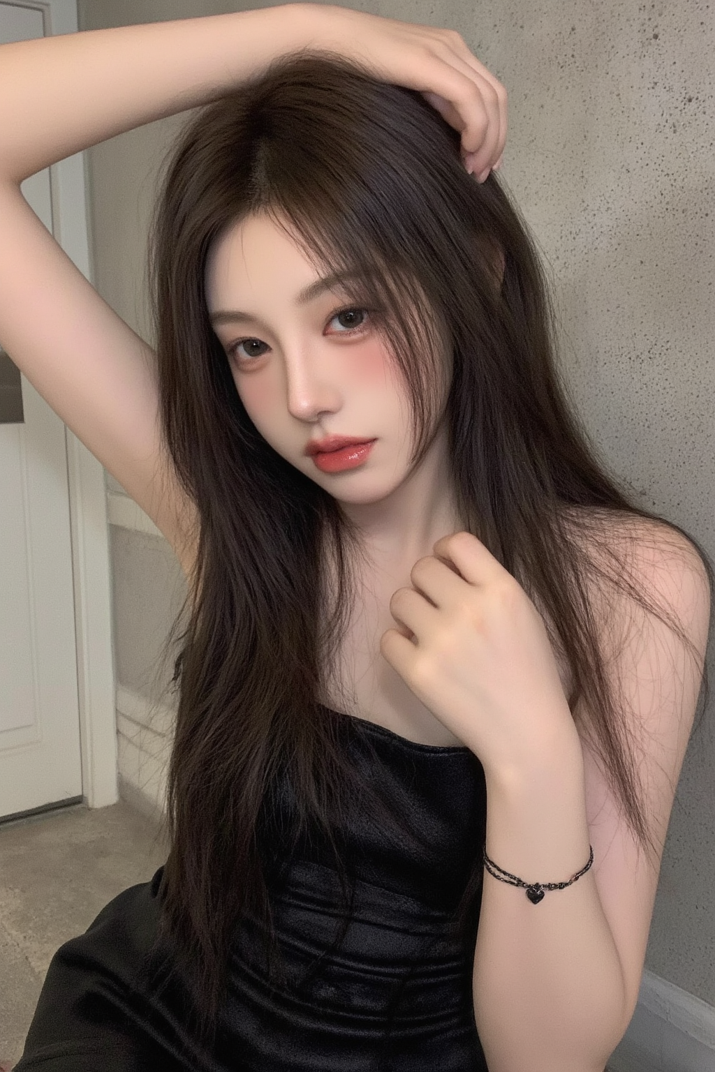 cos女友 | 黑色抹胸裙写真,小姐姐的慵懒与俏皮让人心动!