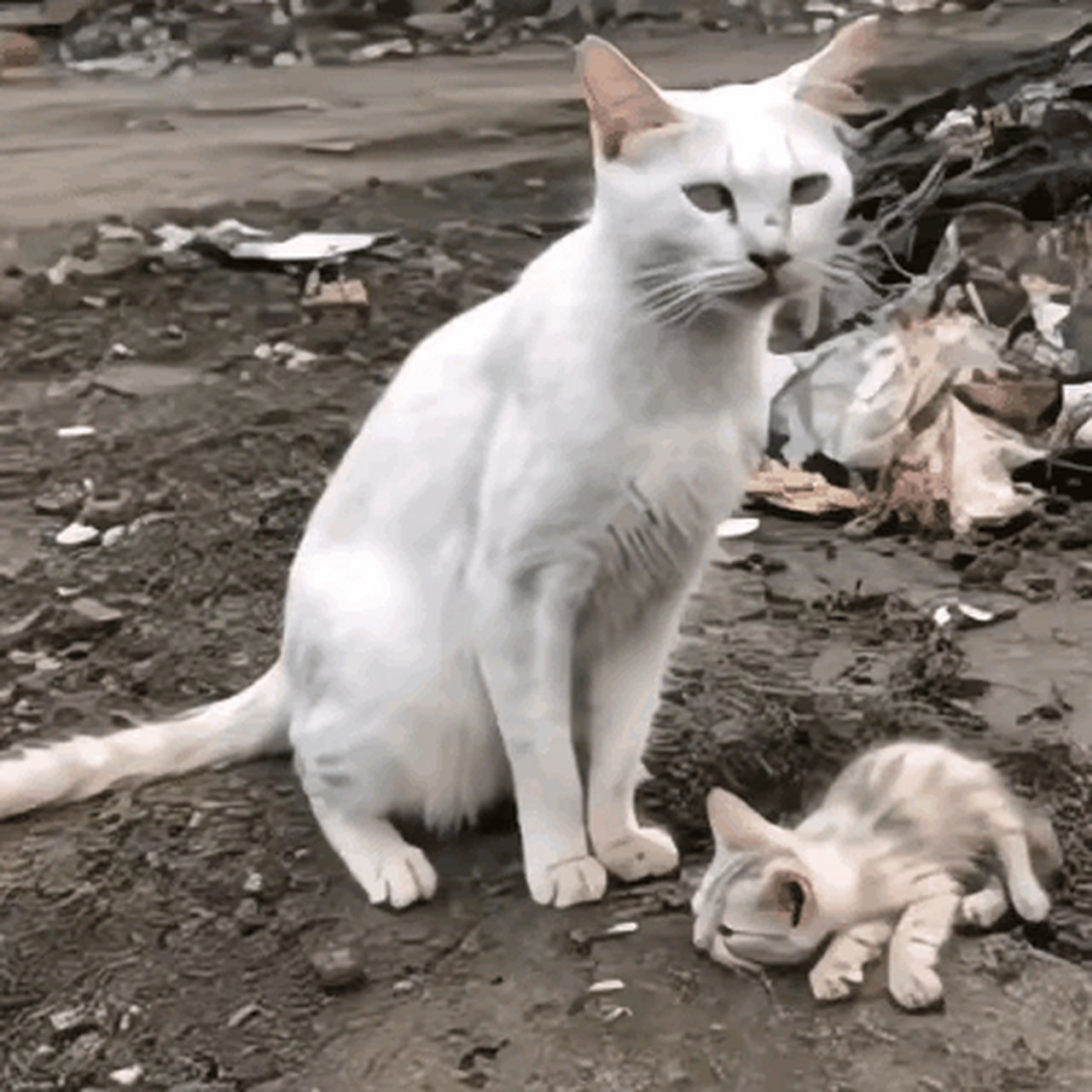 累完犊子了小猫趴着图图片