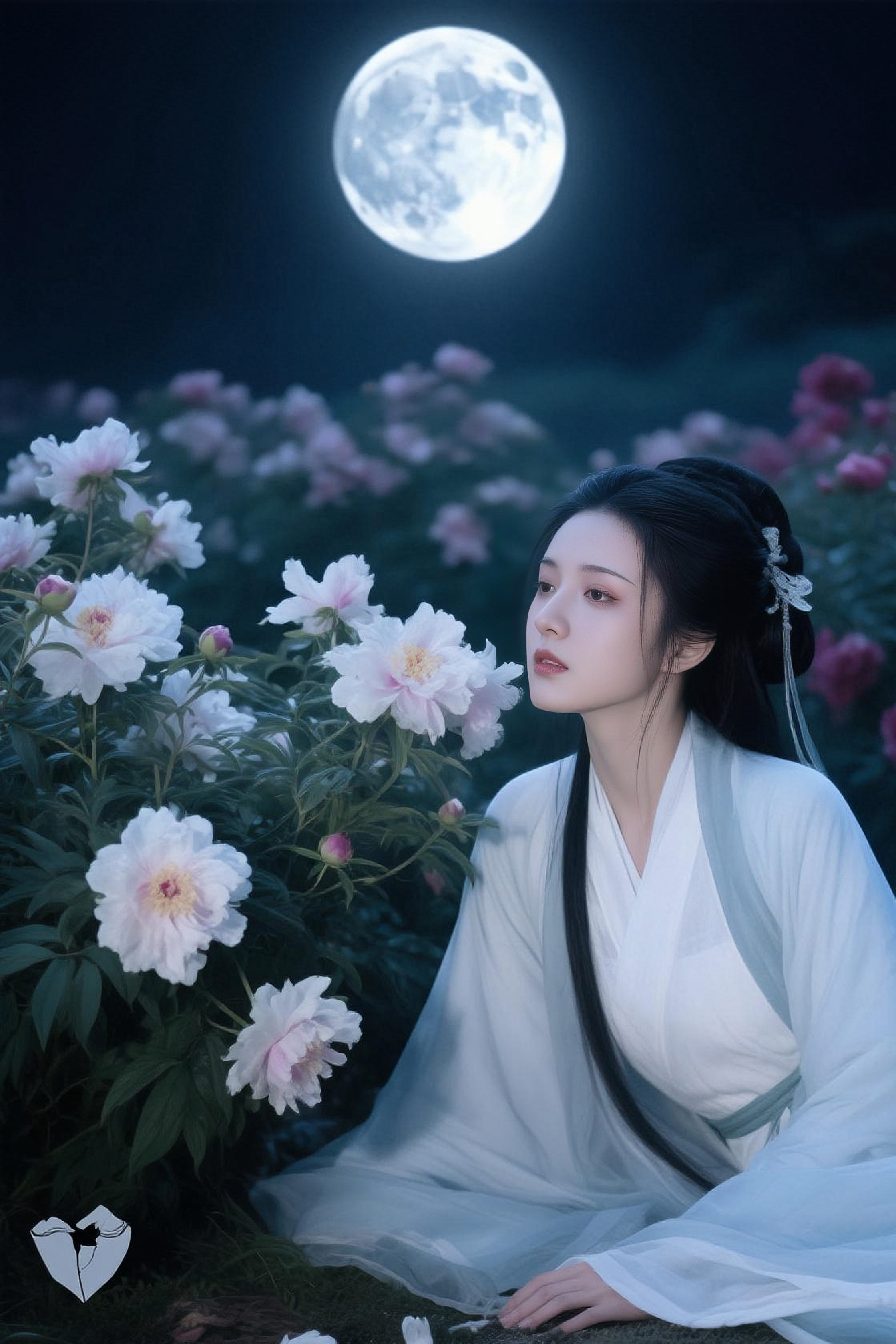 她身着素淡汉服,于一方天地间徘徊