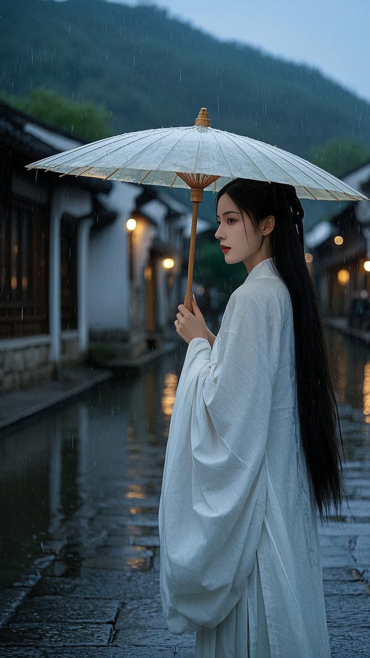 撑伞江南烟雨汉服江南美女唯美高清天地只剩我一人图片唯美娥嫚美女