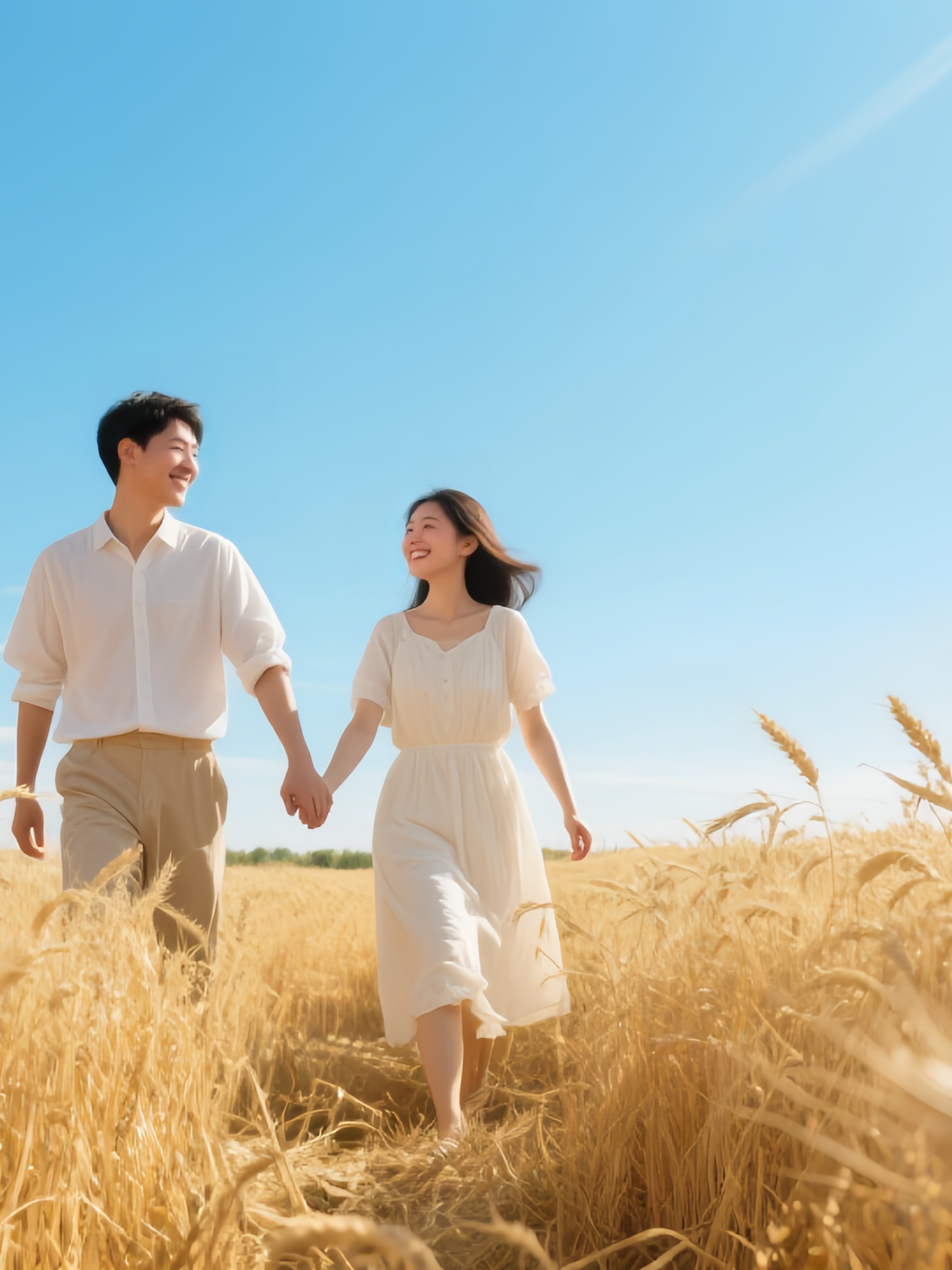 在金黄麦浪的怀抱里,我们静坐,漫步