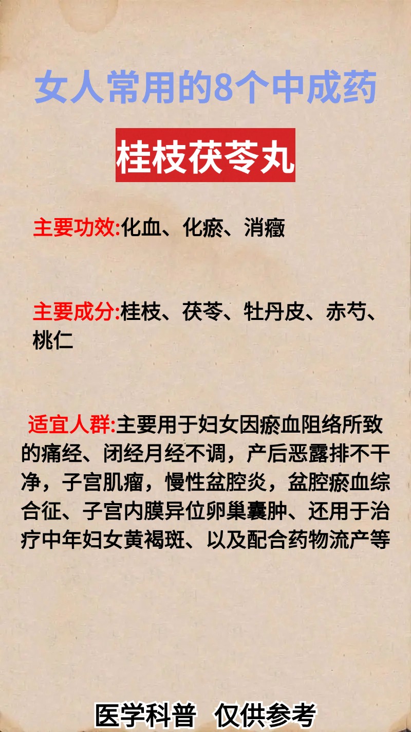 女人常用的8个中成药!