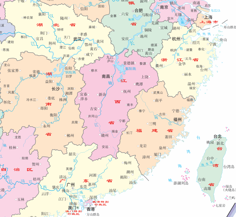 全图江西浙江福建三省地图江西和福建地图江西浙江交界地图江西周边