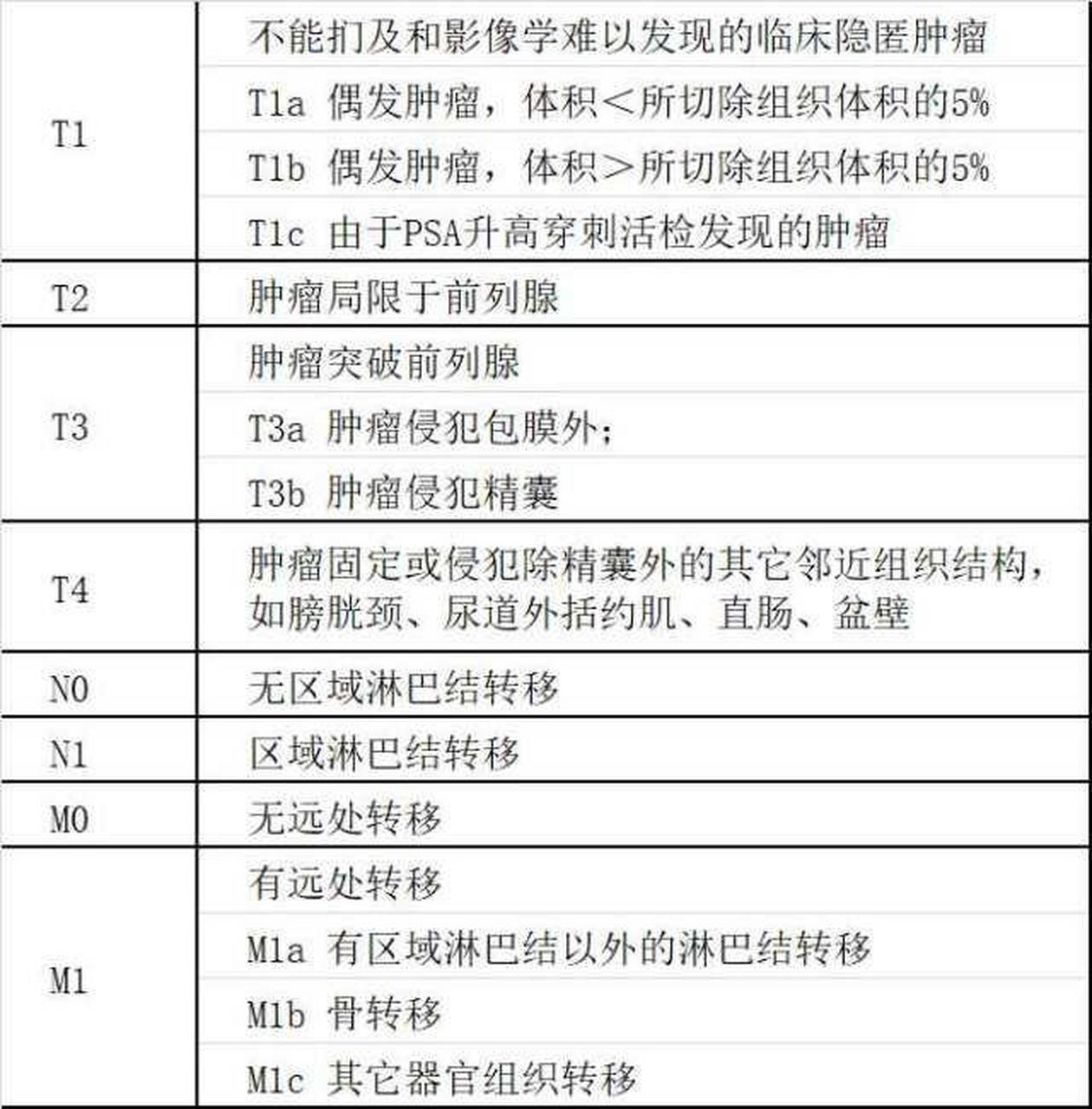 膀胱癌tnm分期标准图片