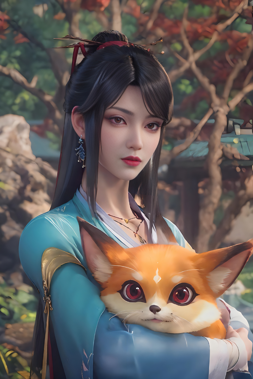 用ai绘画出最美的国漫女神:元尊夭夭,我并不想跟他分开,所以我也要入