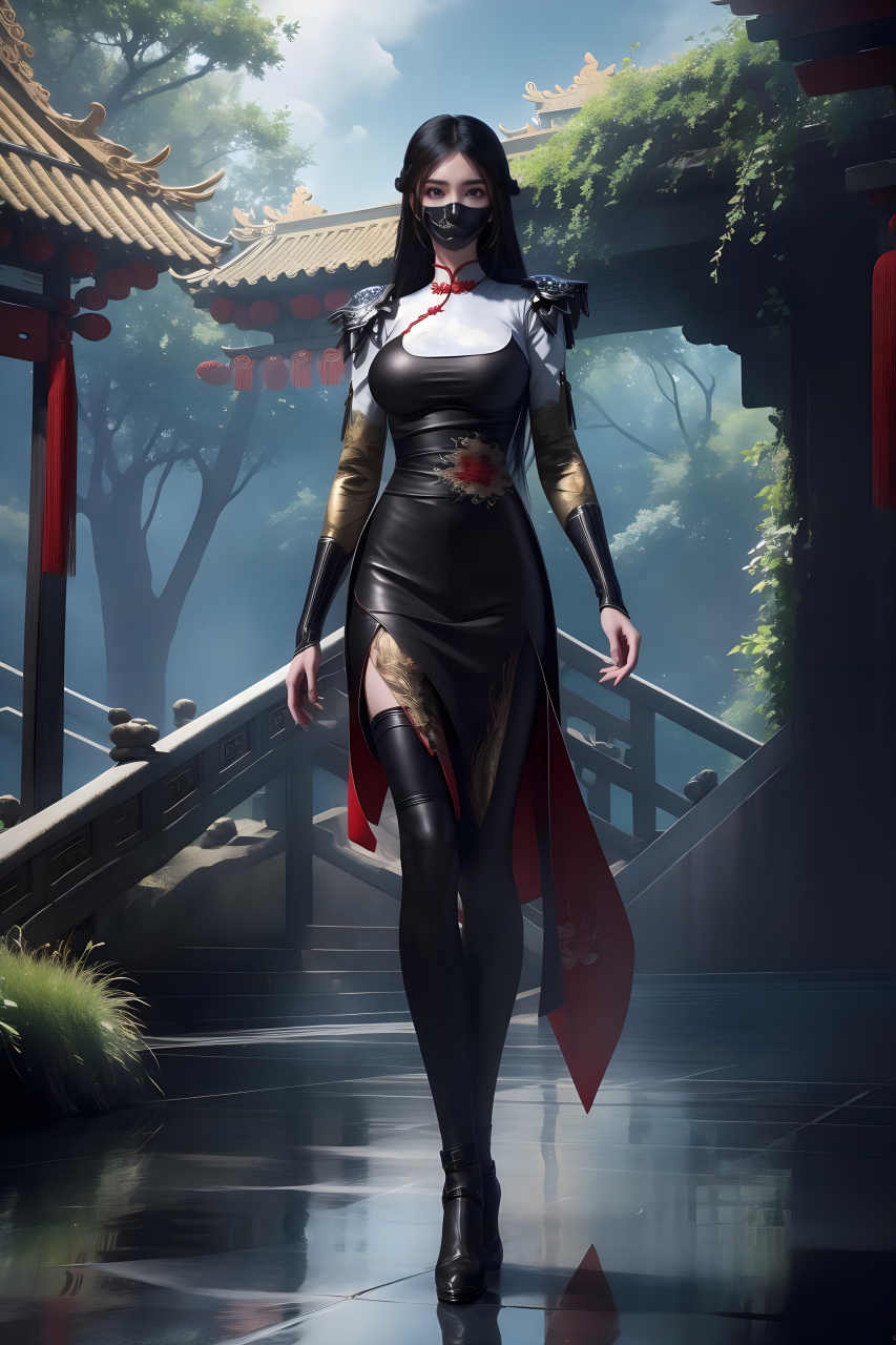 元龙国漫女神ai手机壁纸:夏家死士阿七,因任务而接近王胜,与其相爱相