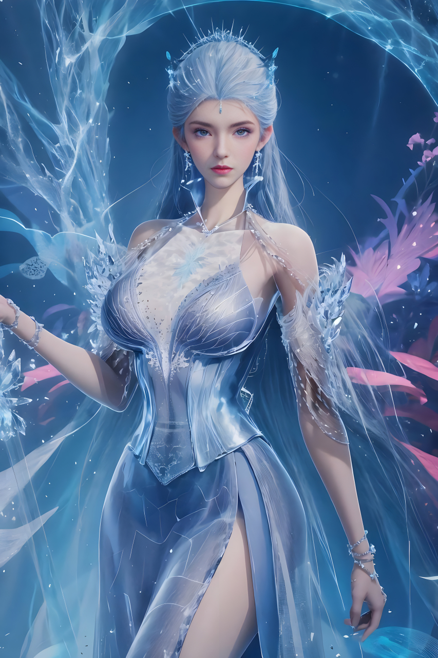 国漫女神|《斗罗大陆》雪帝ai无水印手机壁纸:十大凶兽榜排名第三的