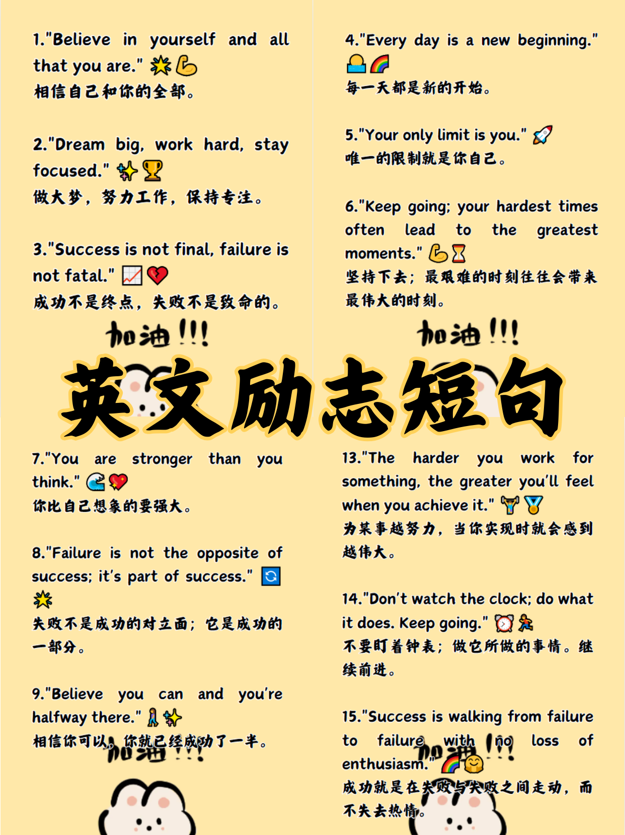 1.	"believe in yourself and all that you are