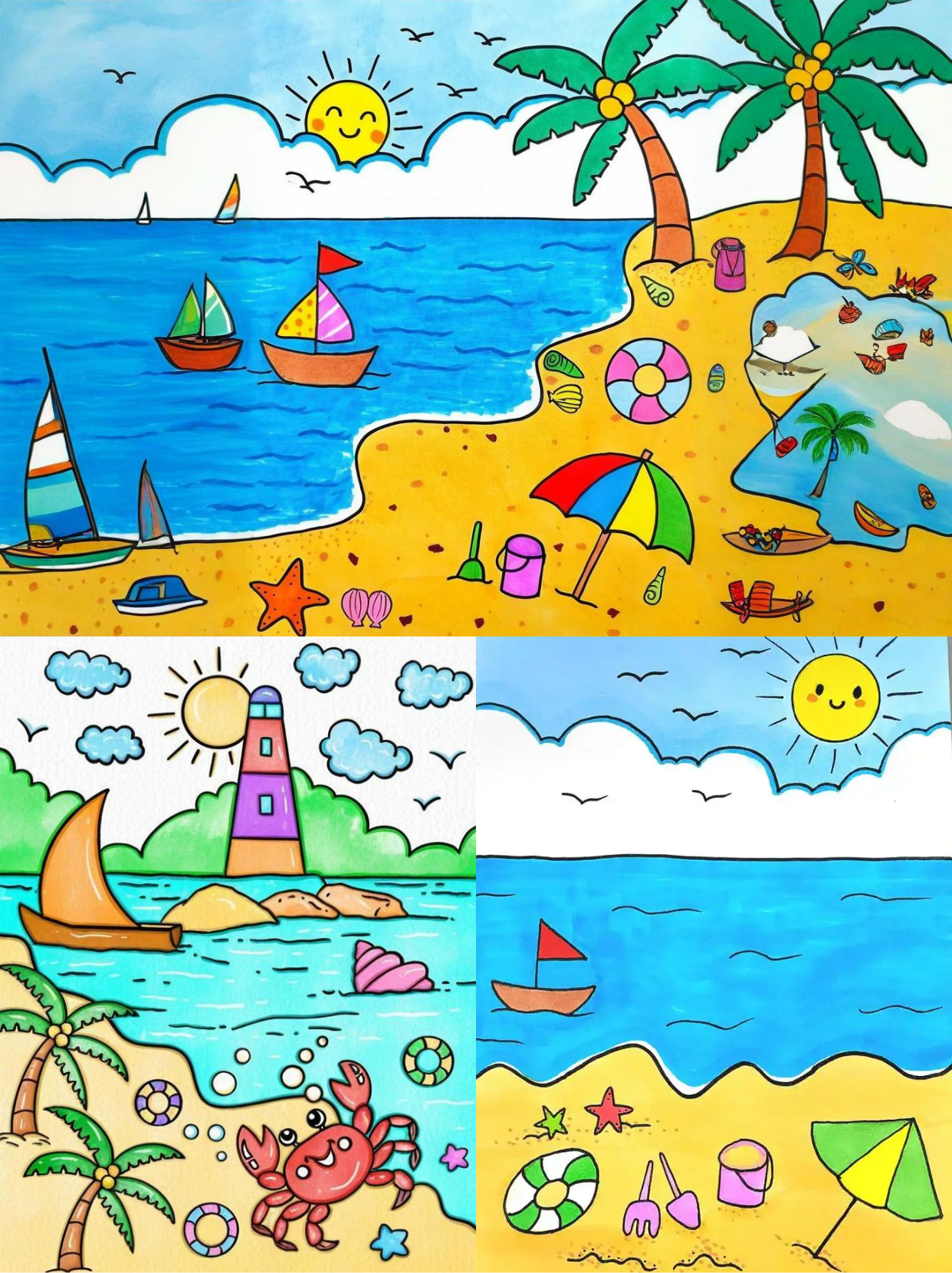 一等奖画《夏天》简单又漂亮