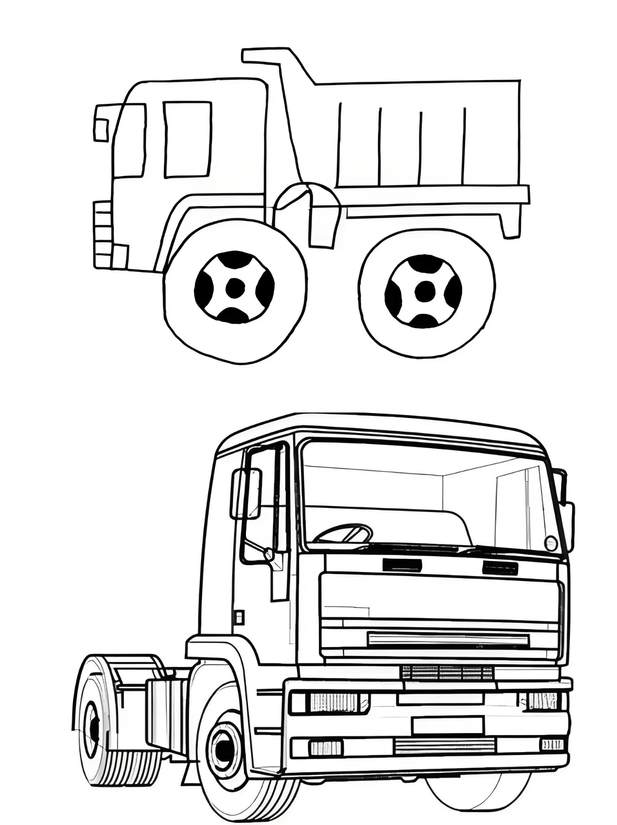 首先,翻斗车的基本形状很简单