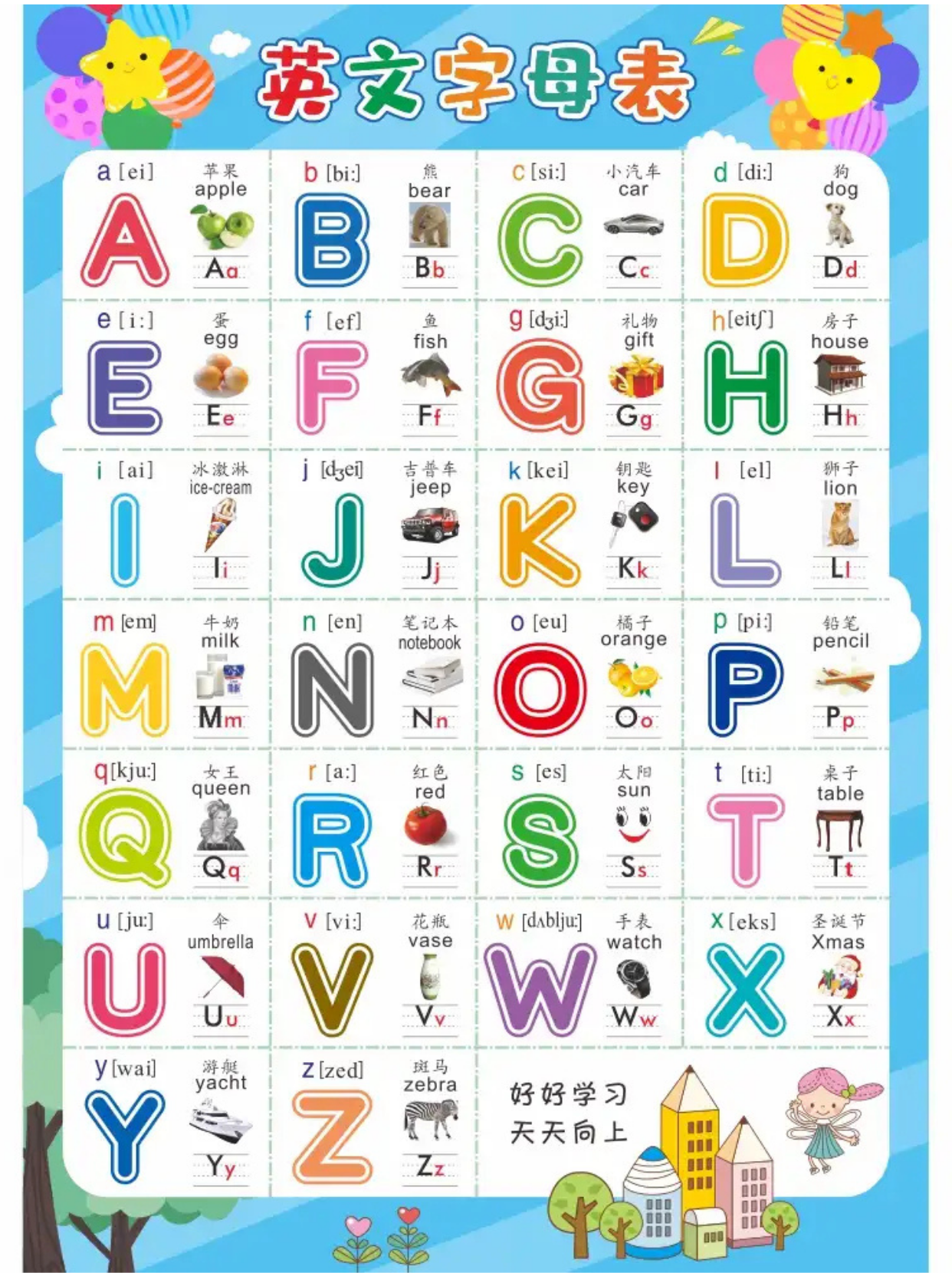 26个英文字母表的图片