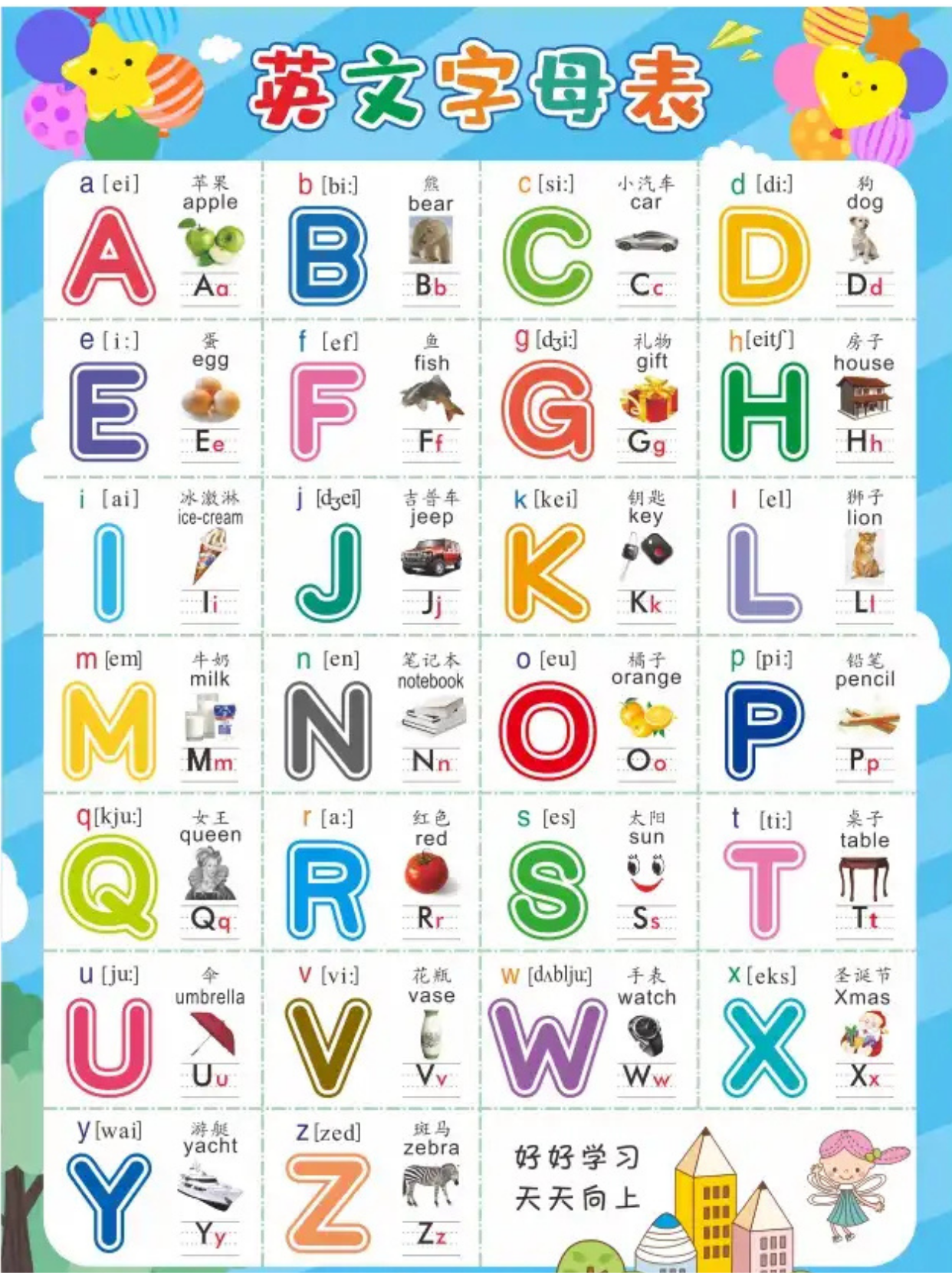 26个英文字母表的图片