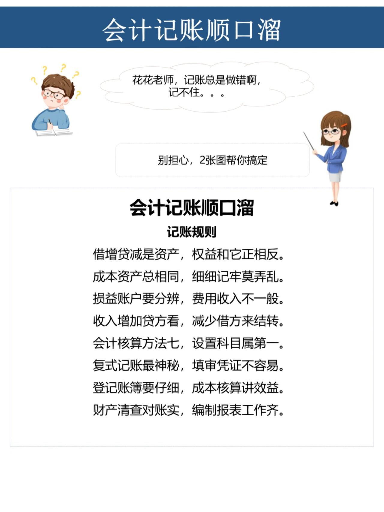 会计必背|会计记账顺口溜