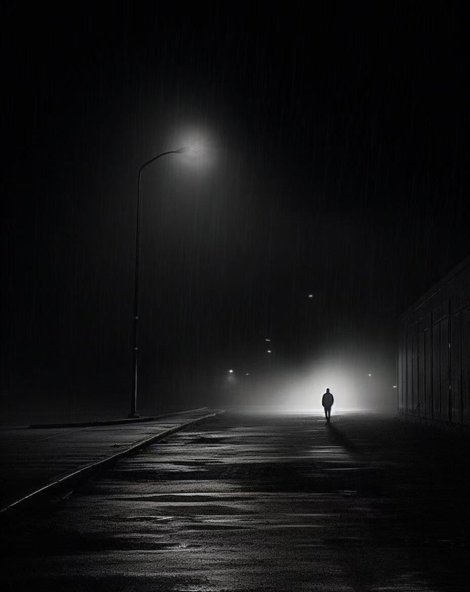一个人伤感背影天黑的图片伤感黑暗背影图片黑夜背影黑夜背影伤感孤独