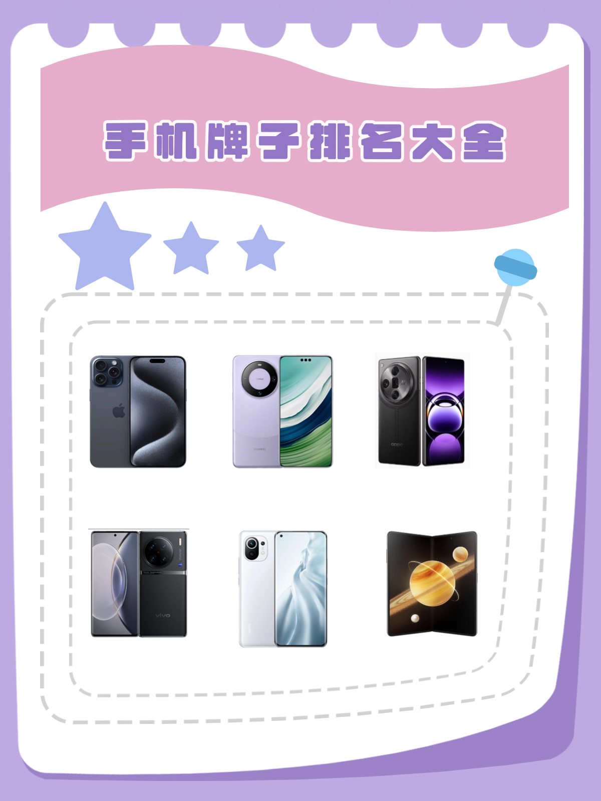 手机牌子排名大全