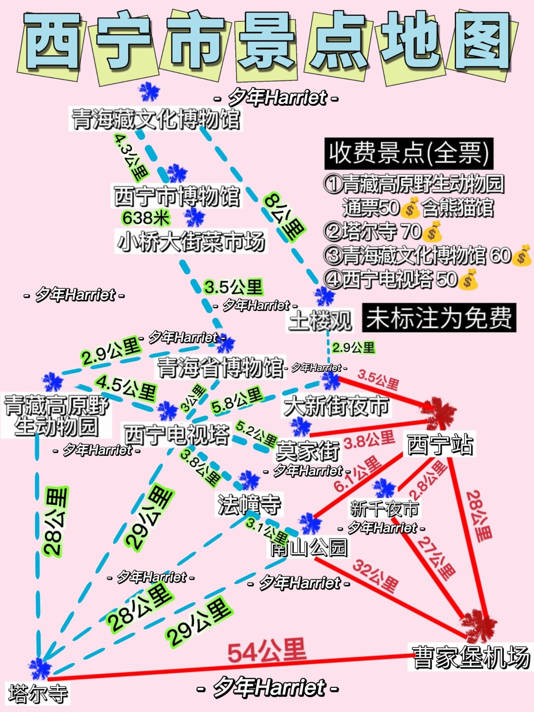 西宁一日游最佳路线图图片