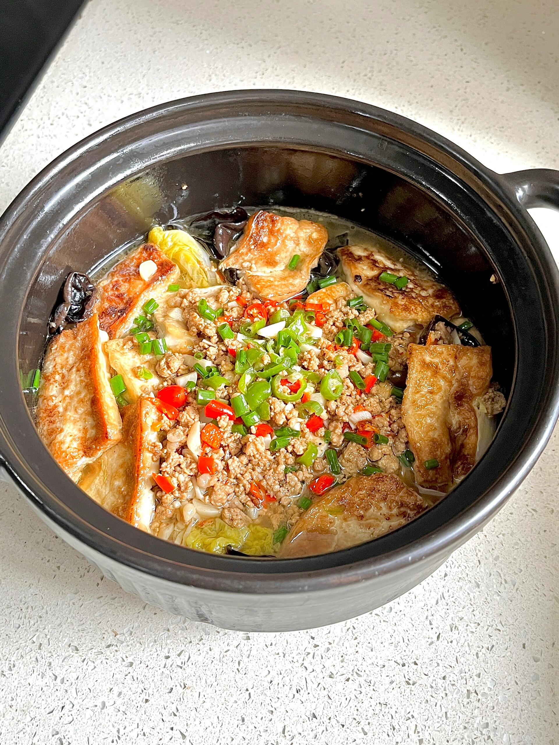 菜好吃肉汁豆腐煲肉末炸豆腐煲图片高压锅肉末豆腐煲肉末香煎豆腐煲