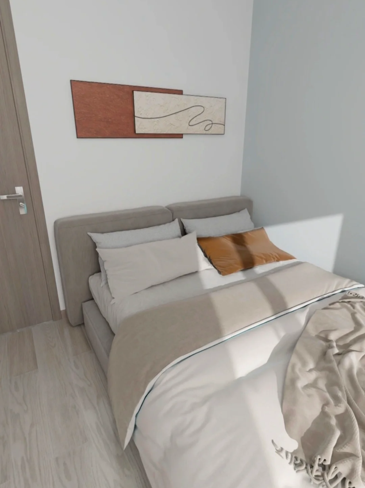 卧室门与床正确示意图  一,门与床的位置考虑  在摆放床的时候,要充分