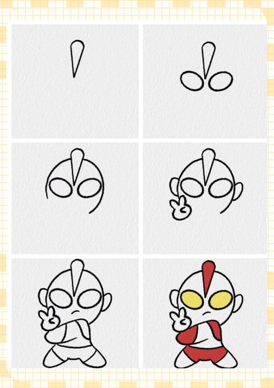 奥特曼简笔画图片大全  当我第一次看到奥特曼时,就被他们的英勇和