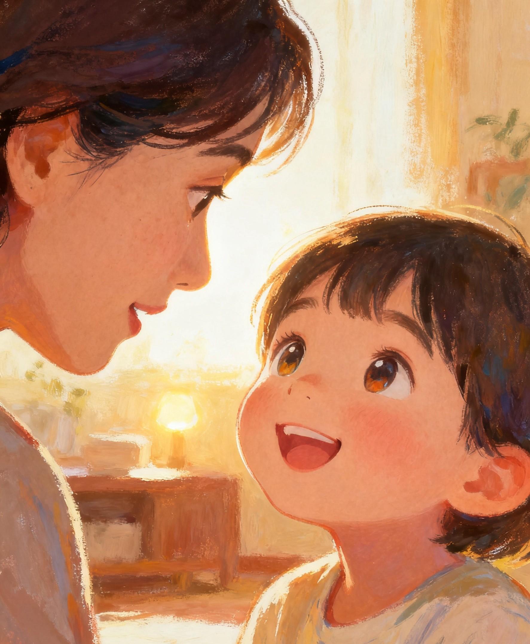 孩子低头不说话