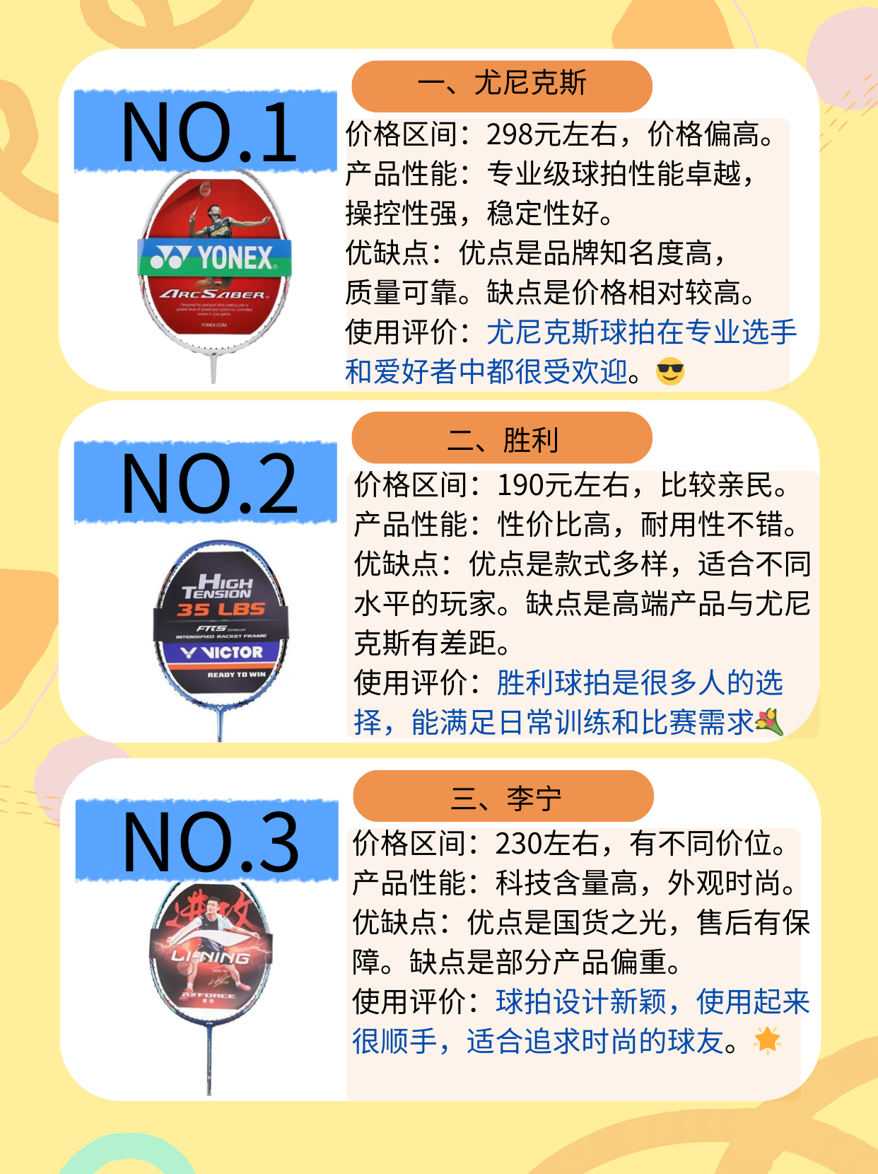 十大公认最强羽毛球拍品牌