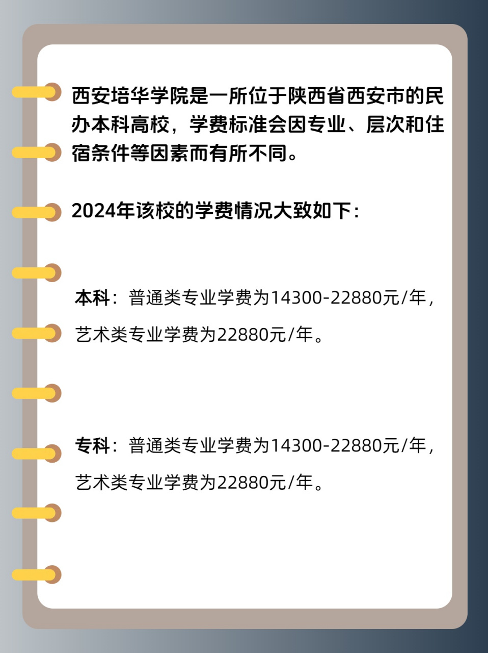 我有个表妹去年考上了这所学校,我们在讨论学费的时候,我发现西安培华