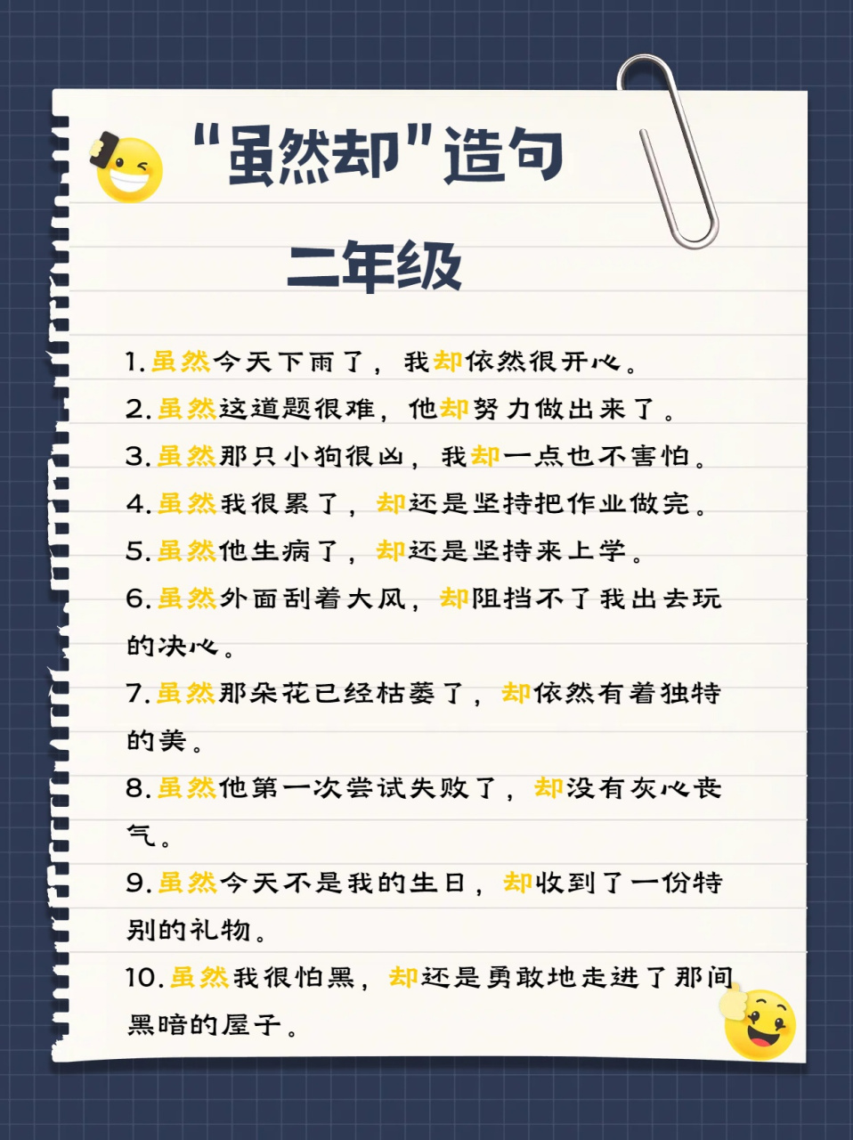 怎么用"虽然却"造句?  今日我来给大家分享二年级重点造句哦!