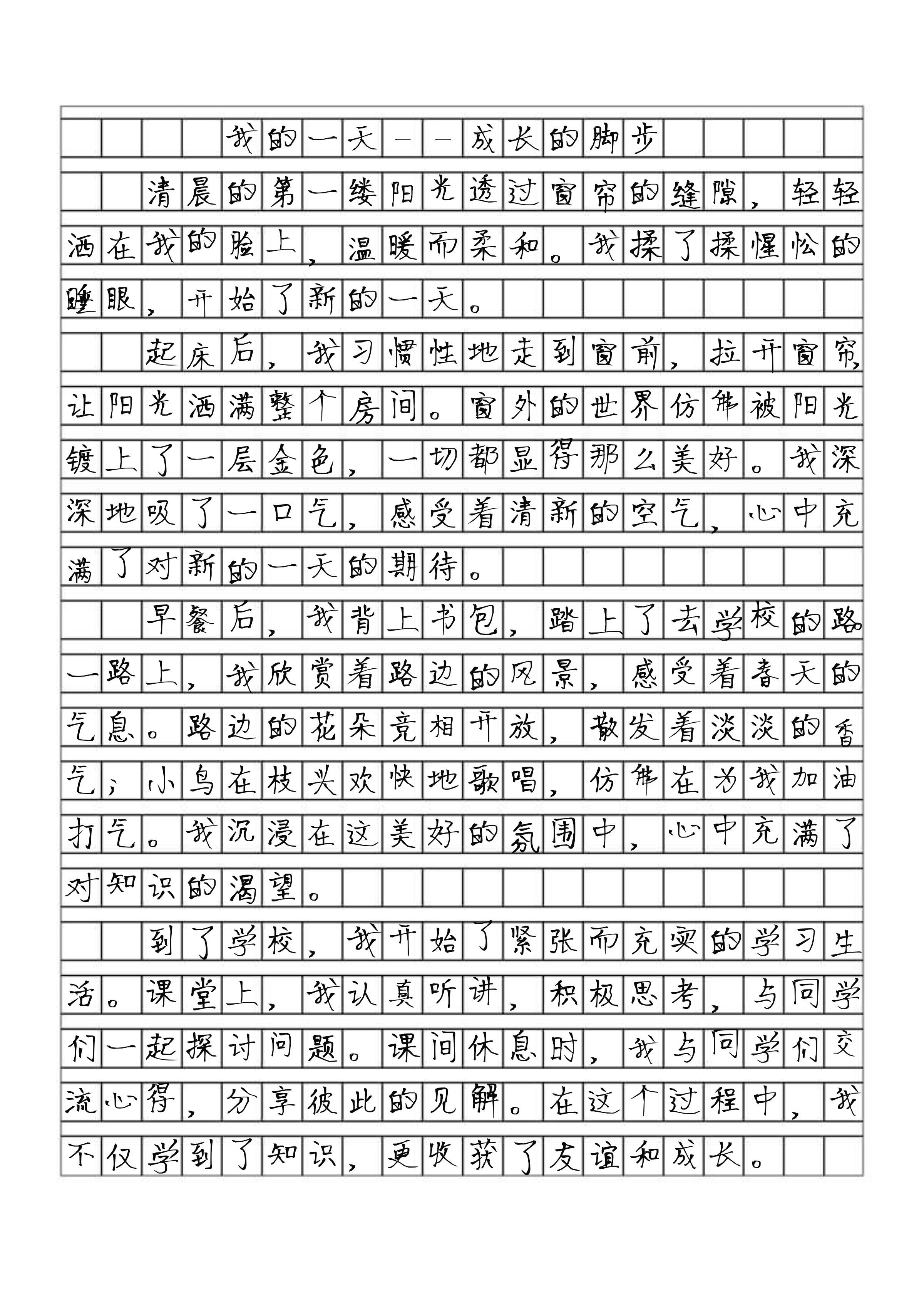 我的一天作文600字七年级下册