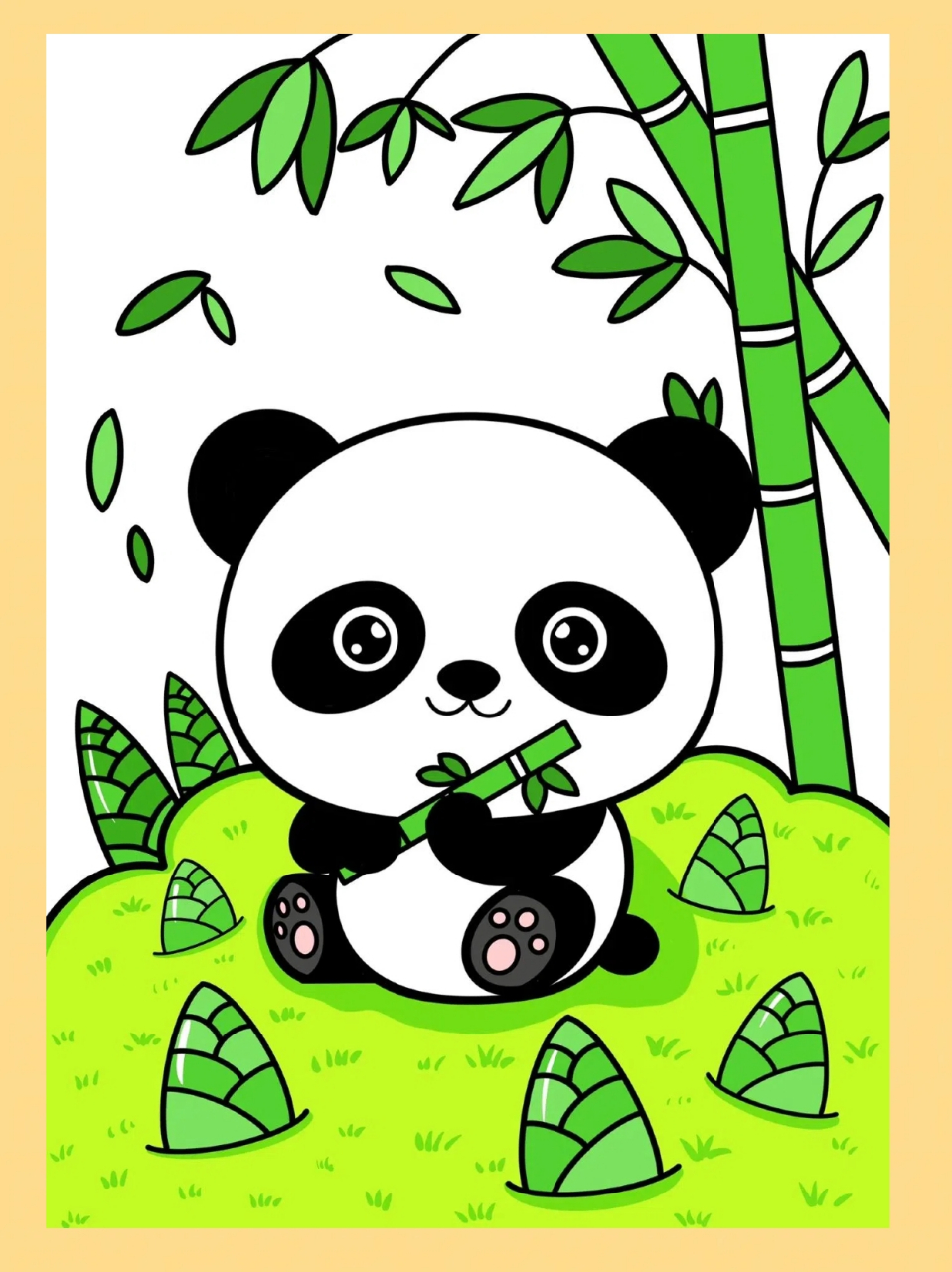 可爱的熊猫简笔画  我一直对大熊猫有着特别的喜爱99,它们那圆滚滚