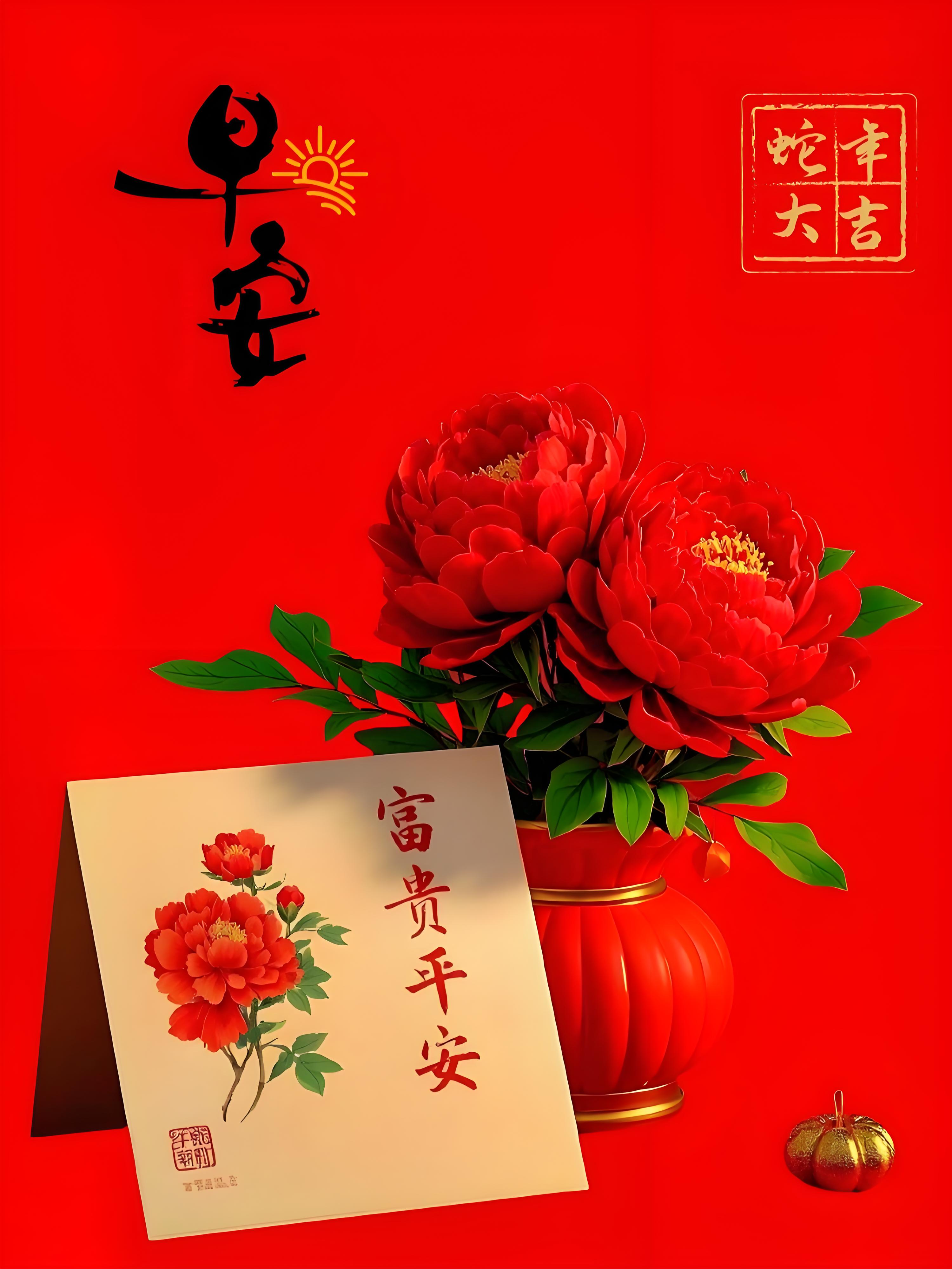 周三早安吉祥祝福图片,吉祥如意,福气多多,好运连连