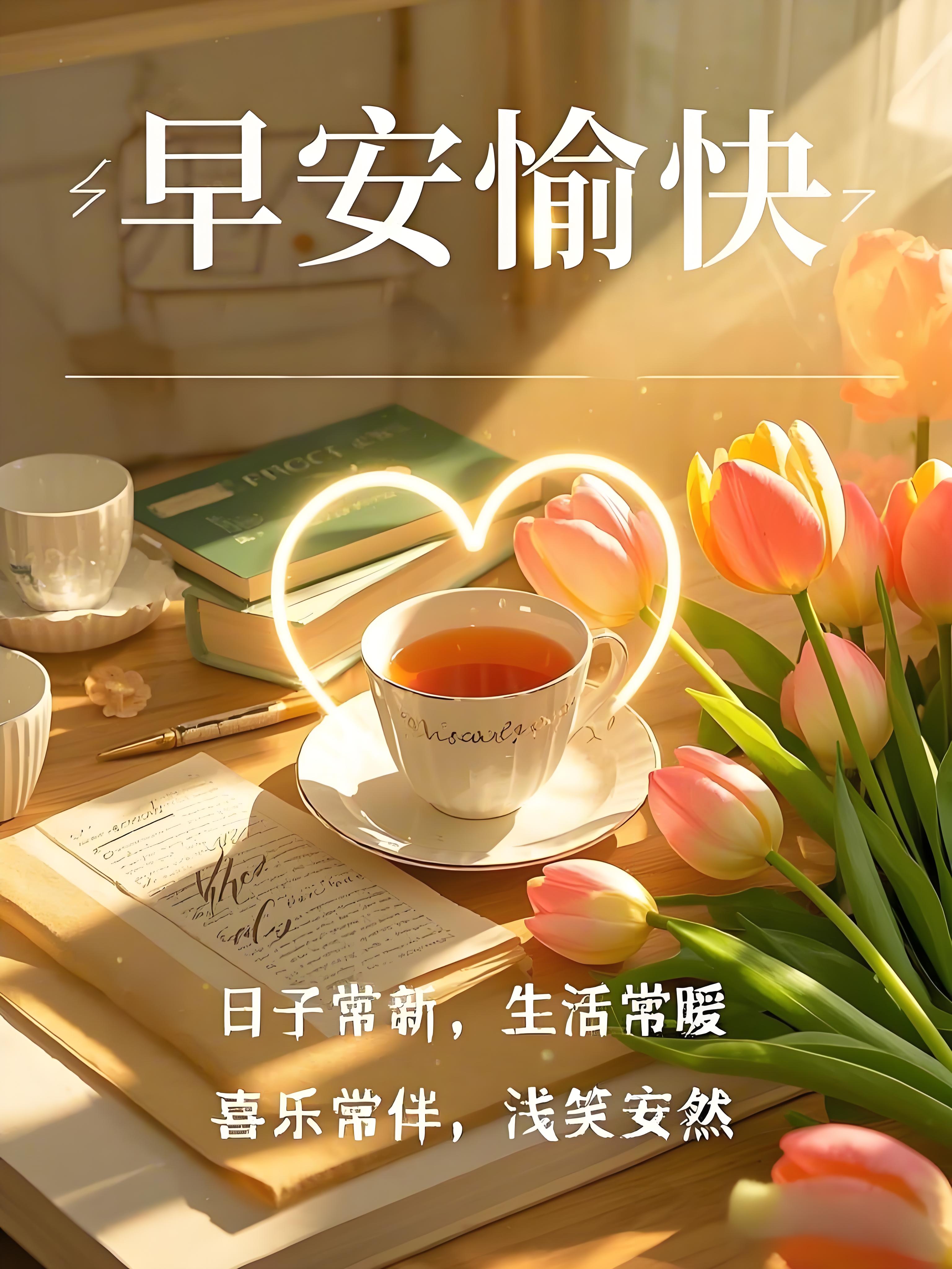 早安愉快唯美图片及美好祝福语,星期天早晨精美问候图片