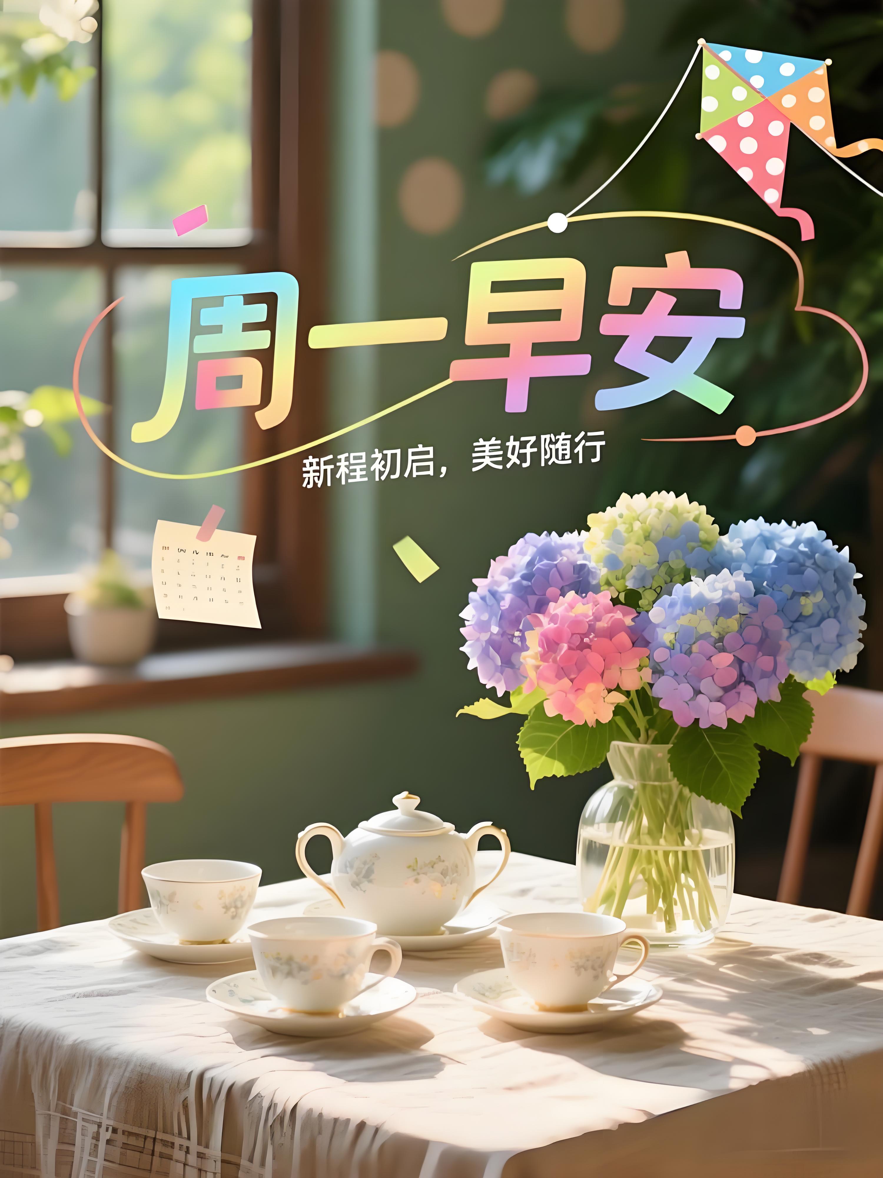 周一早安祝福图片,漂亮的清晨问候图片,幸福相伴,好运连连